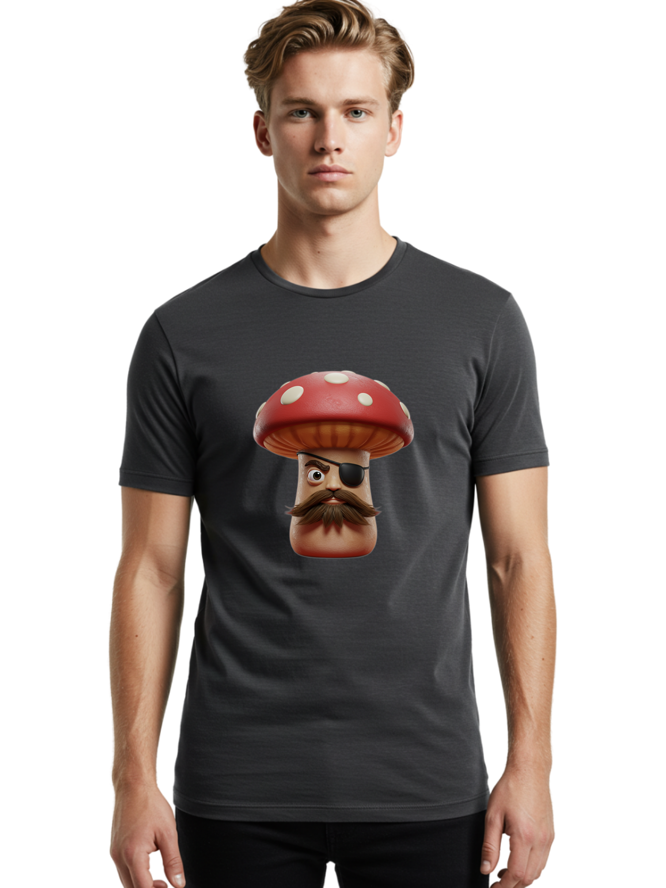Mushroom-Pirate Men'S Graphic Tee, 100% Cotton, Comfortable Casual Summer Wear, Machine Washable, Vintage Camera, Old Camera, Antique Camera, Black Camera, Classic Photography, Photography Equipment, Nostalgic Device, Film Camera, Camera Art Bam969