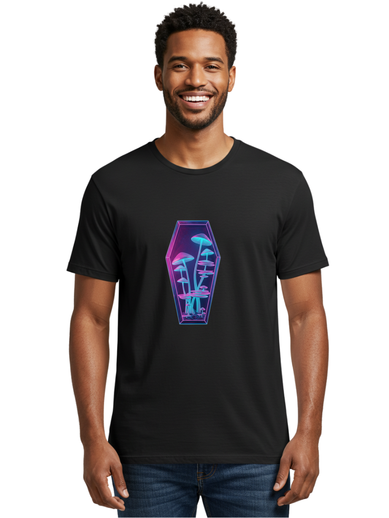 Mushrooms-In-Coffin-1 Men'S Graphic Tee, 100% Cotton, Comfortable Casual Summer Wear, Machine Washable, Vintage Camera, Old Camera, Antique Camera, Black Camera, Classic Photography, Photography Equipment, Nostalgic Device, Film Camera, Bam970