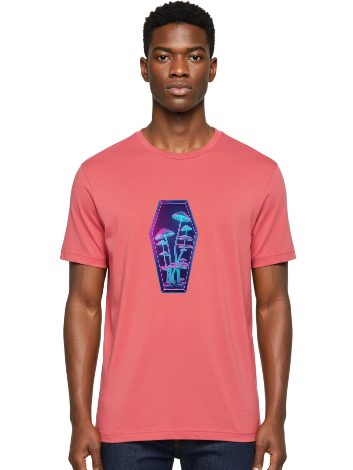Mushrooms-In-Coffin-1 Men'S Graphic Tee, 100% Cotton, Comfortable Casual Summer Wear, Machine Washable, Vintage Camera, Old Camera, Antique Camera, Black Camera, Classic Photography, Photography Equipment, Nostalgic Device, Film Camera, Bam970