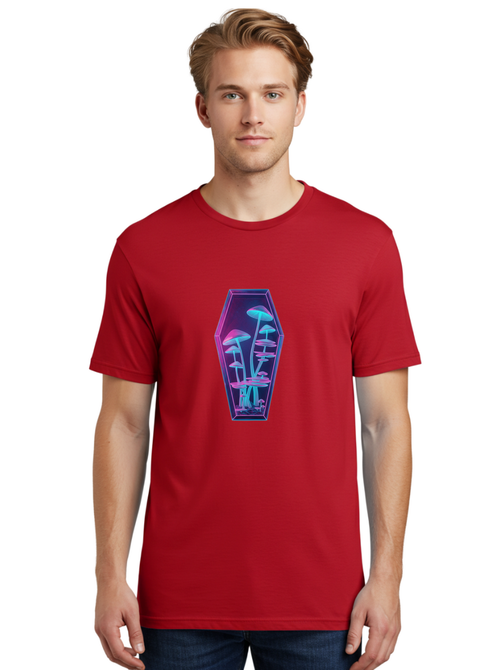 Mushrooms-In-Coffin-1 Men'S Graphic Tee, 100% Cotton, Comfortable Casual Summer Wear, Machine Washable, Vintage Camera, Old Camera, Antique Camera, Black Camera, Classic Photography, Photography Equipment, Nostalgic Device, Film Camera, Bam970