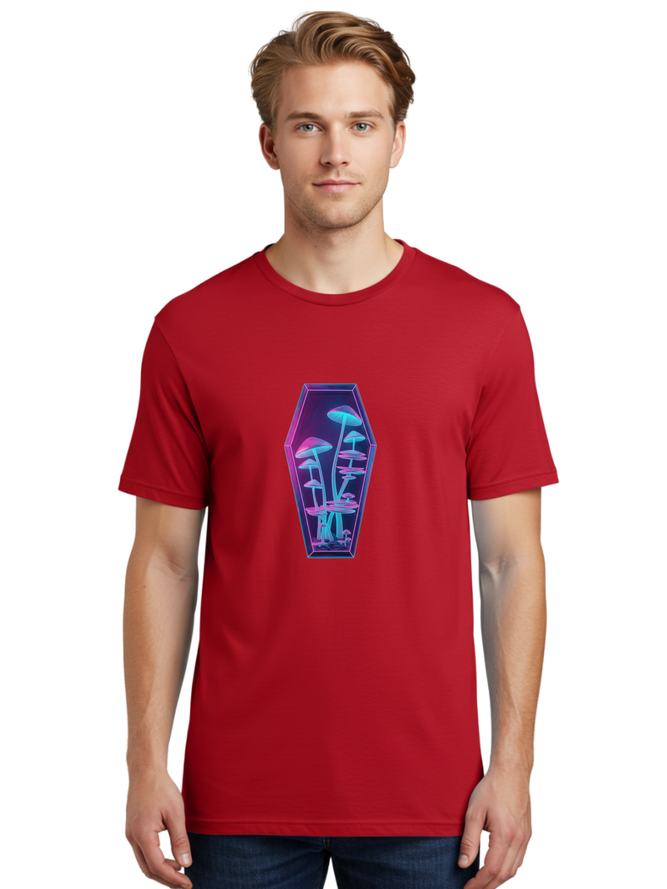Mushrooms-In-Coffin-1 Men'S Graphic Tee, 100% Cotton, Comfortable Casual Summer Wear, Machine Washable, Vintage Camera, Old Camera, Antique Camera, Black Camera, Classic Photography, Photography Equipment, Nostalgic Device, Film Camera, Bam970