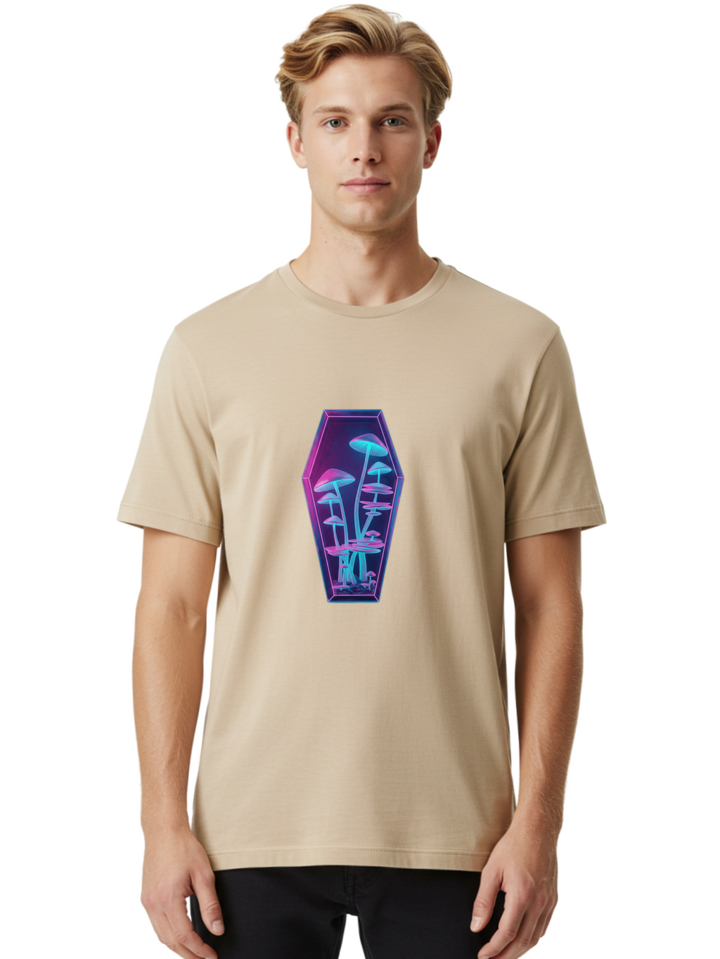 Mushrooms-In-Coffin-1 Men'S Graphic Tee, 100% Cotton, Comfortable Casual Summer Wear, Machine Washable, Vintage Camera, Old Camera, Antique Camera, Black Camera, Classic Photography, Photography Equipment, Nostalgic Device, Film Camera, Bam970