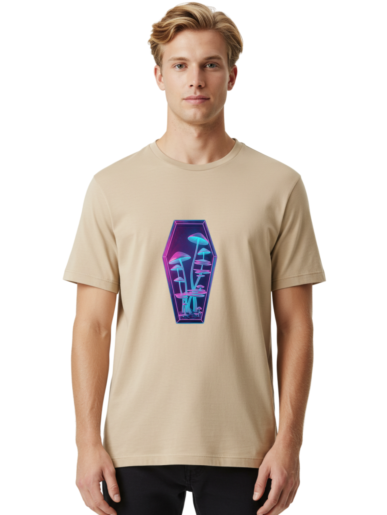 Mushrooms-In-Coffin-1 Men'S Graphic Tee, 100% Cotton, Comfortable Casual Summer Wear, Machine Washable, Vintage Camera, Old Camera, Antique Camera, Black Camera, Classic Photography, Photography Equipment, Nostalgic Device, Film Camera, Bam970