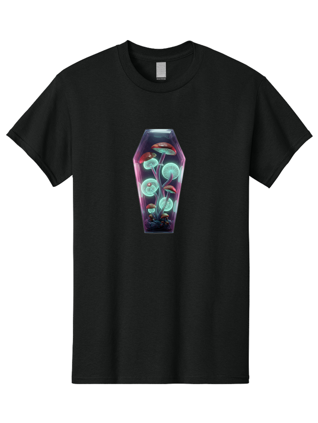 Mushrooms-In-Coffin-2 Men'S Graphic Tee, 100% Cotton, Comfortable Casual Summer Wear, Machine Washable, Vintage Camera, Old Camera, Antique Camera, Black Camera, Classic Photography, Photography Equipment, Nostalgic Device, Film Camera, Bam971