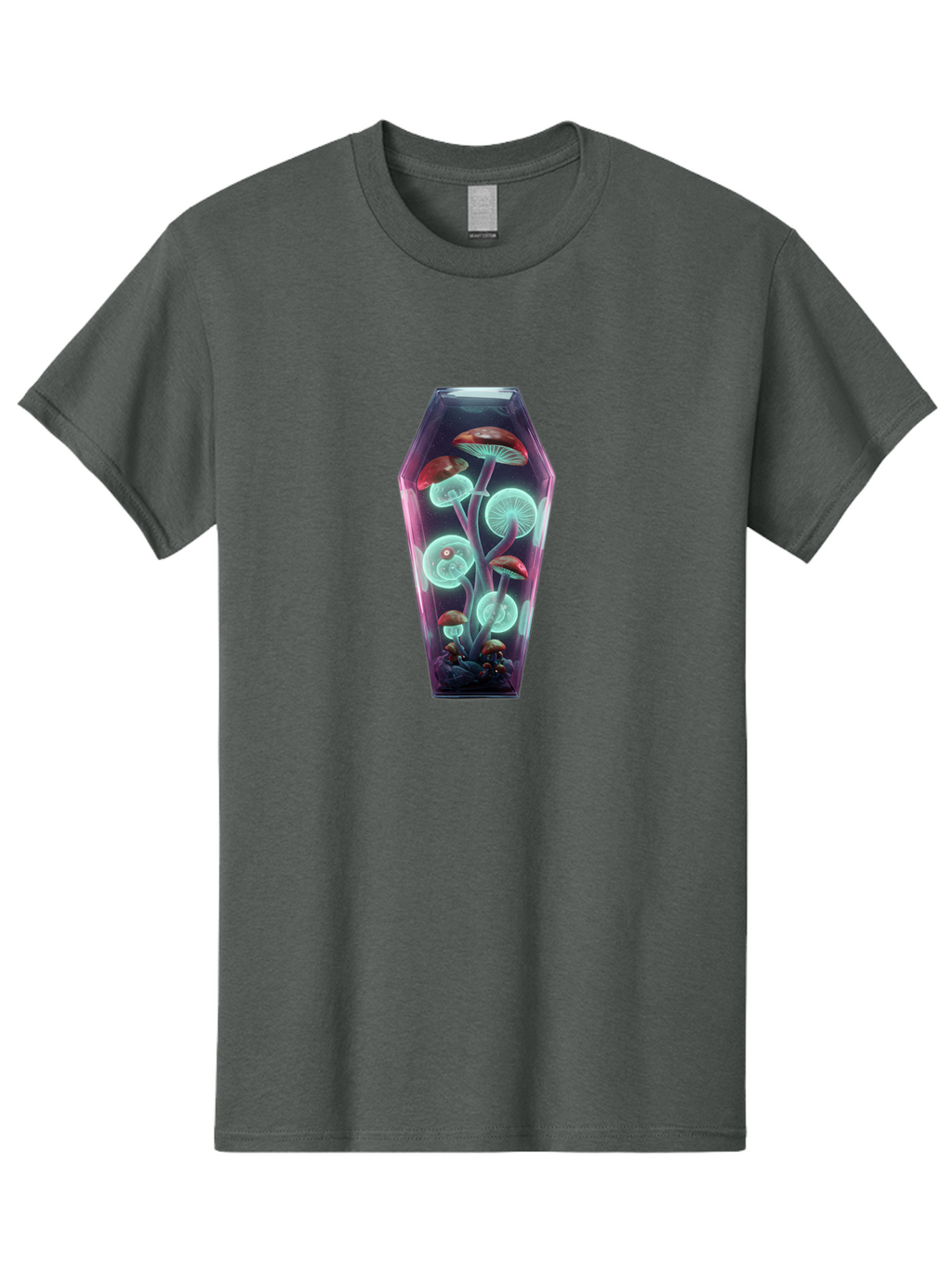 Mushrooms-In-Coffin-2 Men'S Graphic Tee, 100% Cotton, Comfortable Casual Summer Wear, Machine Washable, Vintage Camera, Old Camera, Antique Camera, Black Camera, Classic Photography, Photography Equipment, Nostalgic Device, Film Camera, Bam971