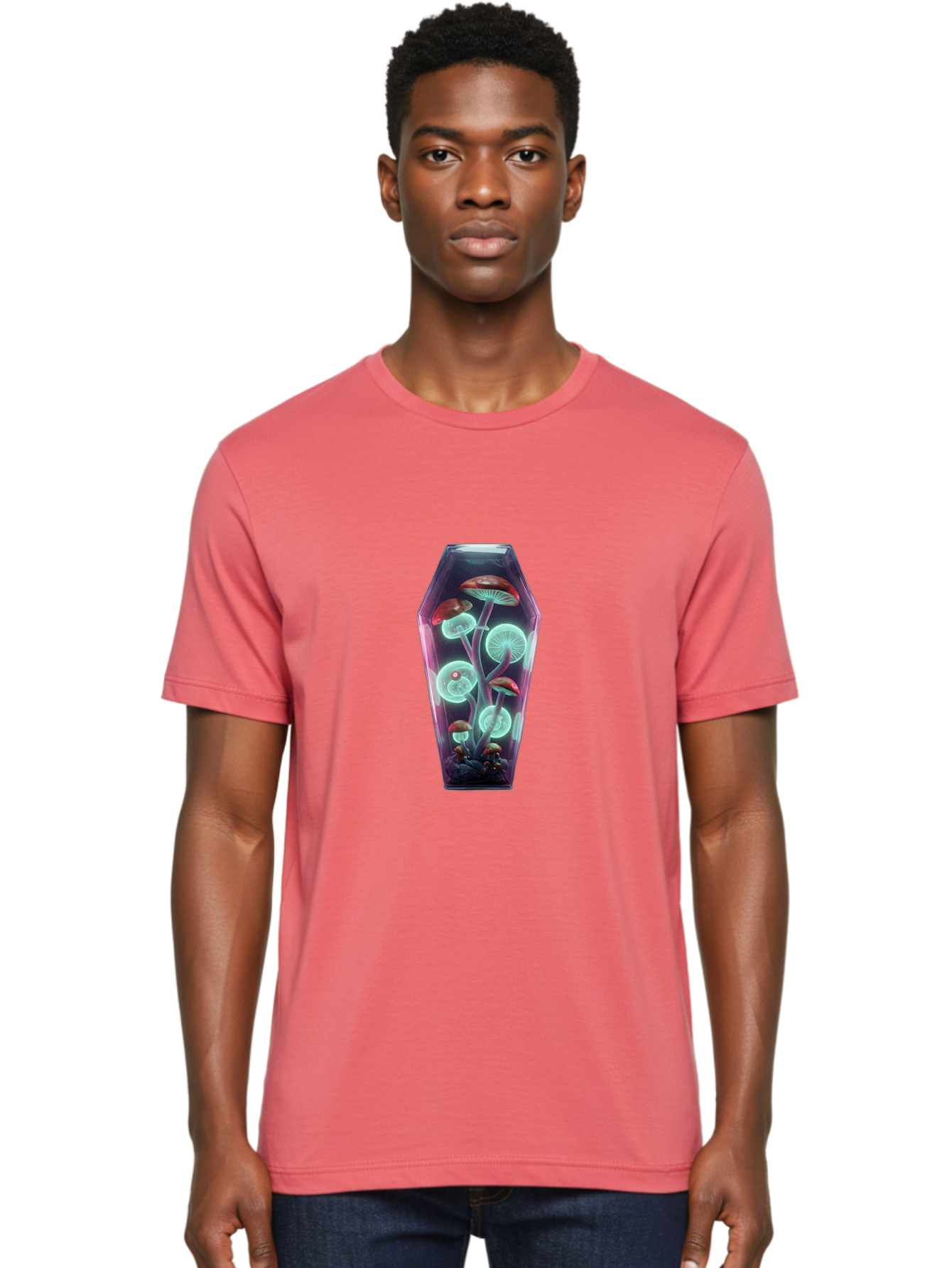 Mushrooms-In-Coffin-2 Men'S Graphic Tee, 100% Cotton, Comfortable Casual Summer Wear, Machine Washable, Vintage Camera, Old Camera, Antique Camera, Black Camera, Classic Photography, Photography Equipment, Nostalgic Device, Film Camera, Bam971