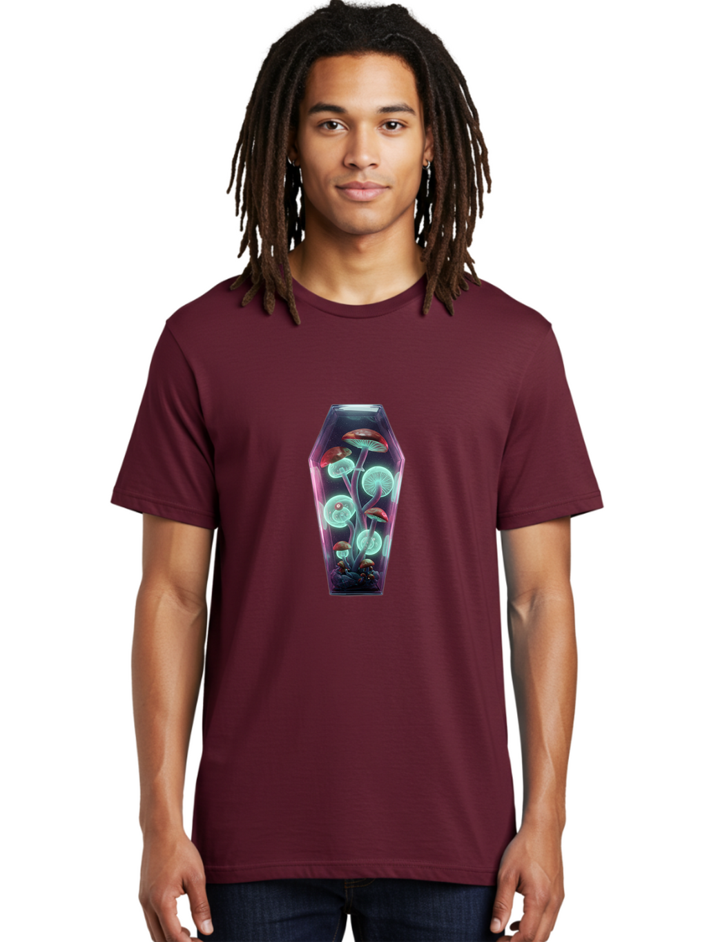Mushrooms-In-Coffin-2 Men'S Graphic Tee, 100% Cotton, Comfortable Casual Summer Wear, Machine Washable, Vintage Camera, Old Camera, Antique Camera, Black Camera, Classic Photography, Photography Equipment, Nostalgic Device, Film Camera, Bam971