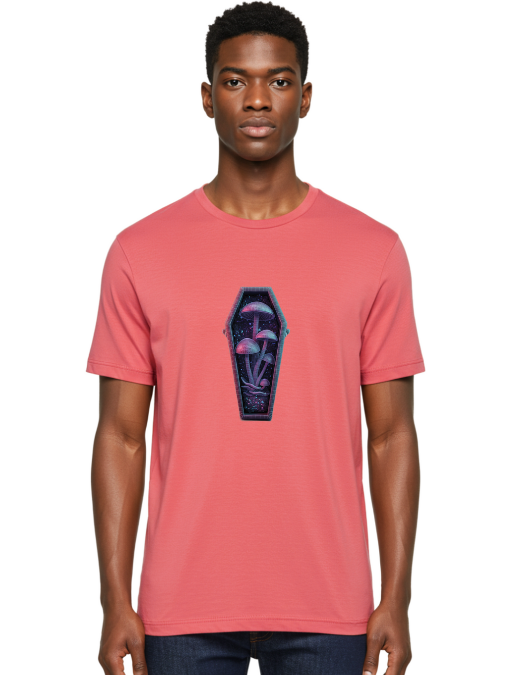 Mushrooms-In-Coffin-3 Men'S Graphic Tee, 100% Cotton, Comfortable Casual Summer Wear, Machine Washable, Vintage Camera, Old Camera, Antique Camera, Black Camera, Classic Photography, Photography Equipment, Nostalgic Device, Film Camera, Bam972