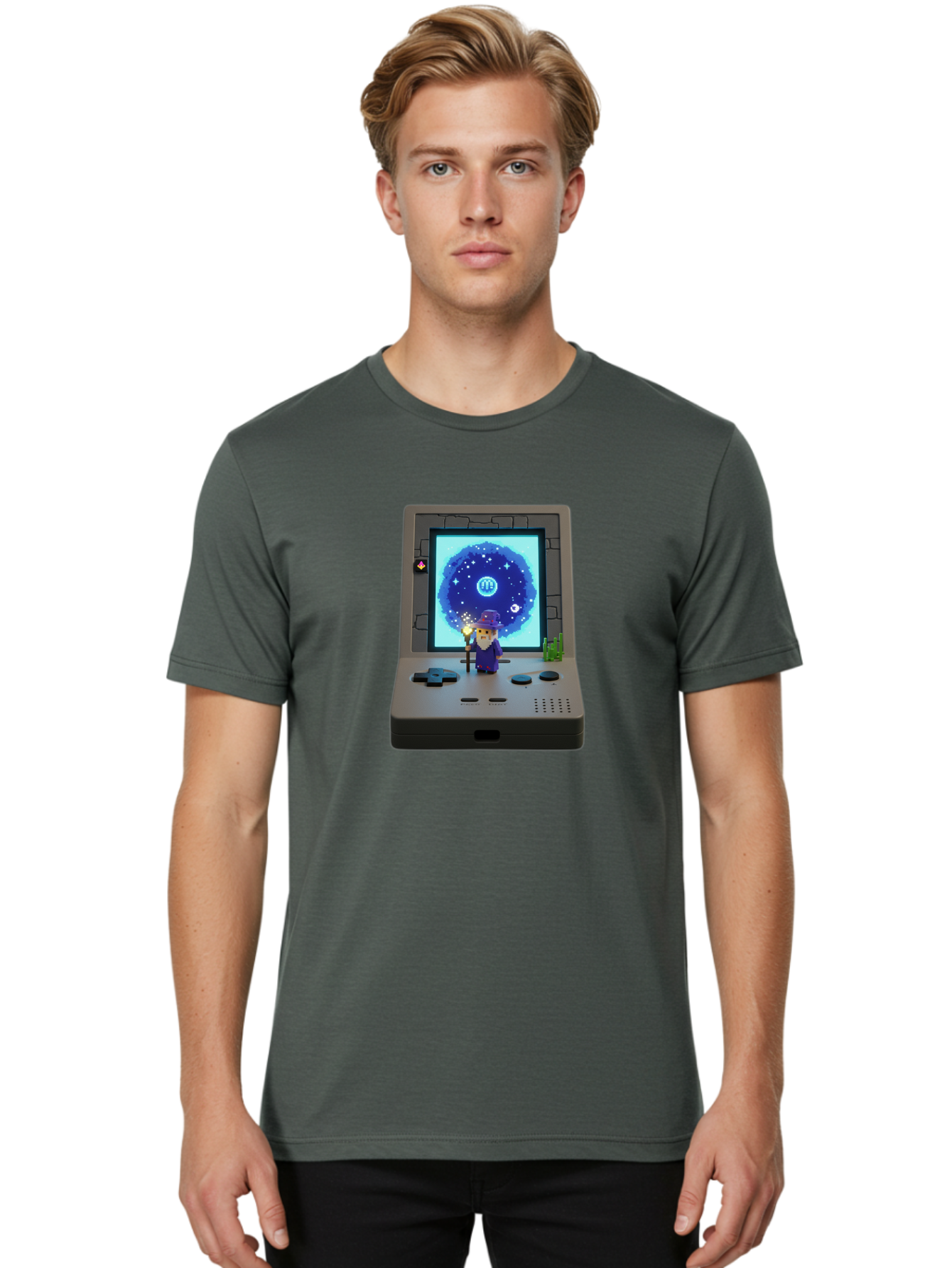 Nintendo-Game-Boy Men'S Graphic Tee, 100% Cotton, Comfortable Casual Summer Wear, Machine Washable, Vintage Camera, Old Camera, Antique Camera, Black Camera, Classic Photography, Photography Equipment, Nostalgic Device, Film Camera, Camera Art Bam984