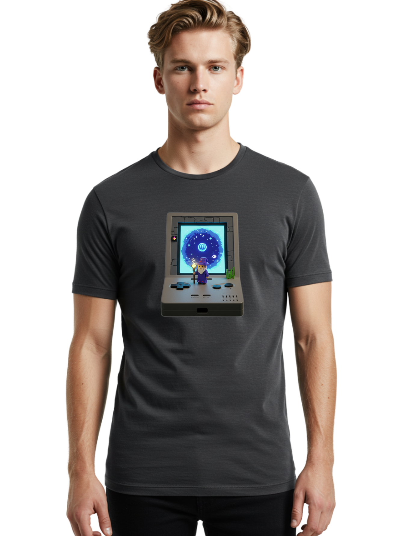 Nintendo-Game-Boy Men'S Graphic Tee, 100% Cotton, Comfortable Casual Summer Wear, Machine Washable, Vintage Camera, Old Camera, Antique Camera, Black Camera, Classic Photography, Photography Equipment, Nostalgic Device, Film Camera, Camera Art Bam984