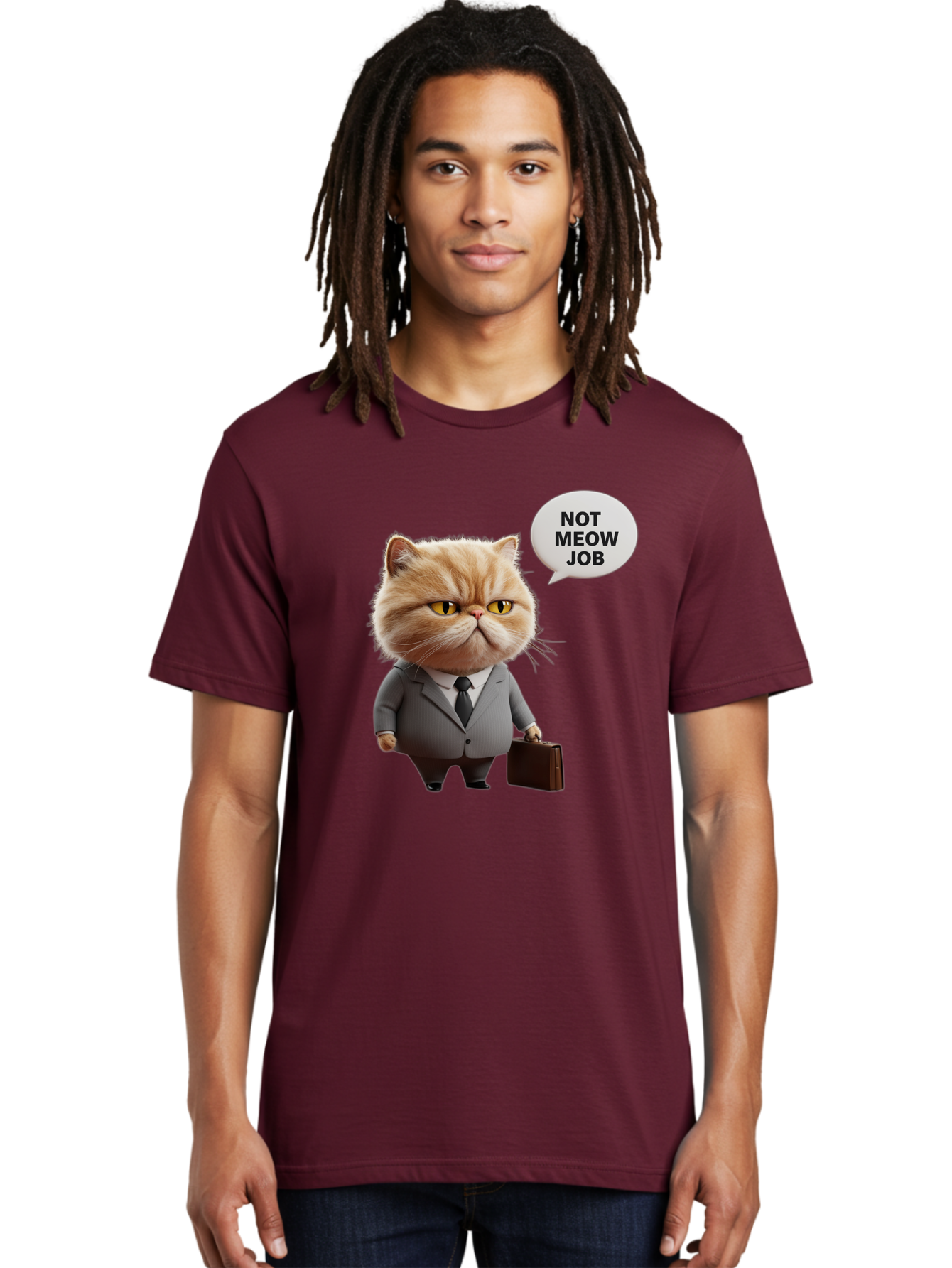 Not-Meow-Job-1 Men'S Graphic Tee, 100% Cotton, Comfortable Casual Summer Wear, Machine Washable, Vintage Camera, Old Camera, Antique Camera, Black Camera, Classic Photography, Photography Equipment, Nostalgic Device, Film Camera, Camera Art Bam986