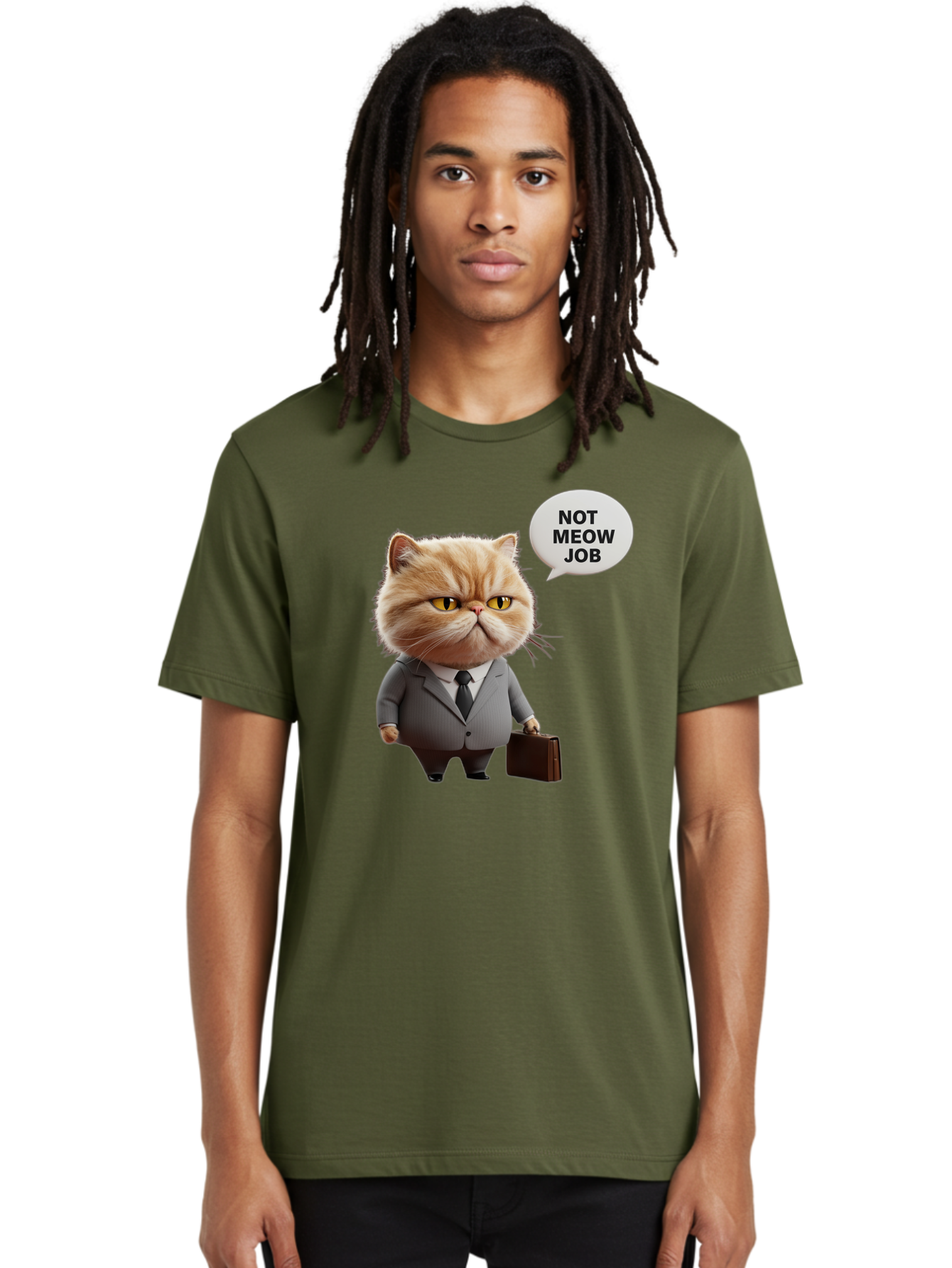Not-Meow-Job-1 Men'S Graphic Tee, 100% Cotton, Comfortable Casual Summer Wear, Machine Washable, Vintage Camera, Old Camera, Antique Camera, Black Camera, Classic Photography, Photography Equipment, Nostalgic Device, Film Camera, Camera Art Bam986