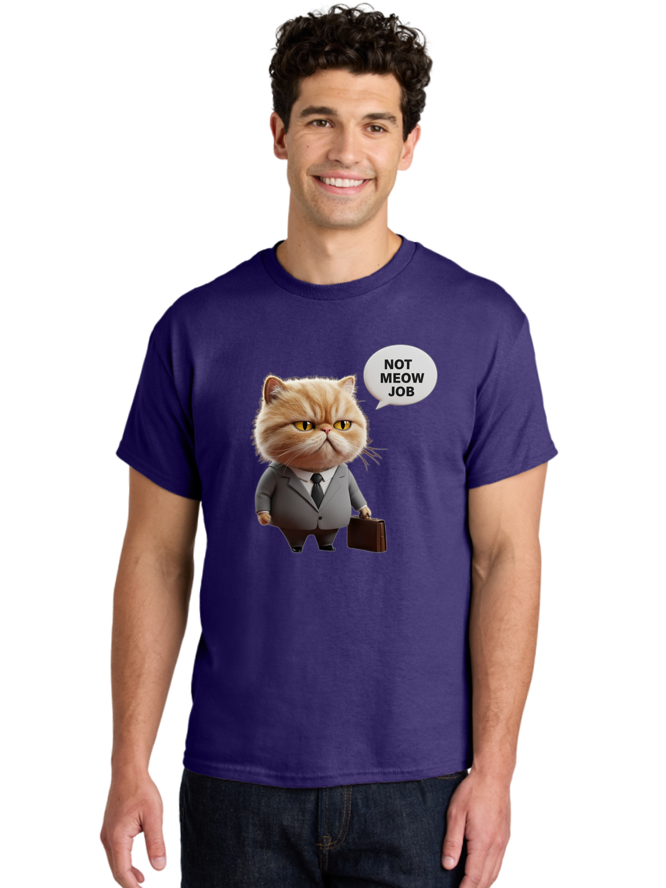 Not-Meow-Job-1 Men'S Graphic Tee, 100% Cotton, Comfortable Casual Summer Wear, Machine Washable, Vintage Camera, Old Camera, Antique Camera, Black Camera, Classic Photography, Photography Equipment, Nostalgic Device, Film Camera, Camera Art Bam986