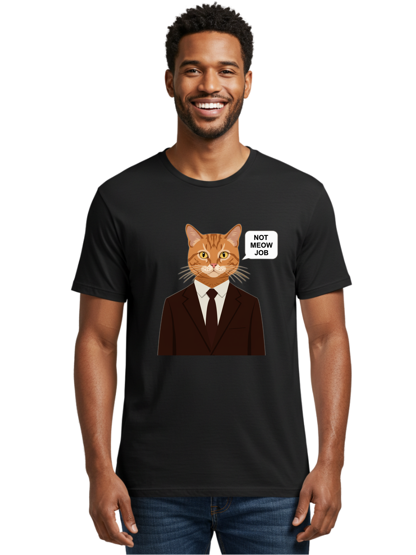Not-Meow-Job-2 Men'S Graphic Tee, 100% Cotton, Comfortable Casual Summer Wear, Machine Washable, Vintage Camera, Old Camera, Antique Camera, Black Camera, Classic Photography, Photography Equipment, Nostalgic Device, Film Camera, Camera Art Bam987