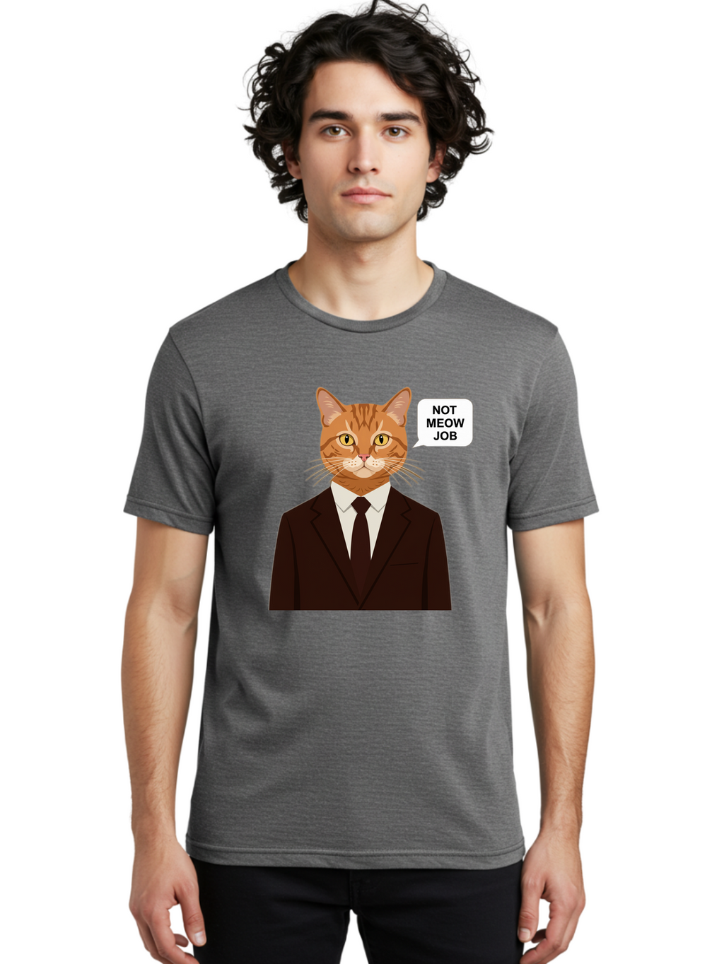 Not-Meow-Job-2 Men'S Graphic Tee, 100% Cotton, Comfortable Casual Summer Wear, Machine Washable, Vintage Camera, Old Camera, Antique Camera, Black Camera, Classic Photography, Photography Equipment, Nostalgic Device, Film Camera, Camera Art Bam987