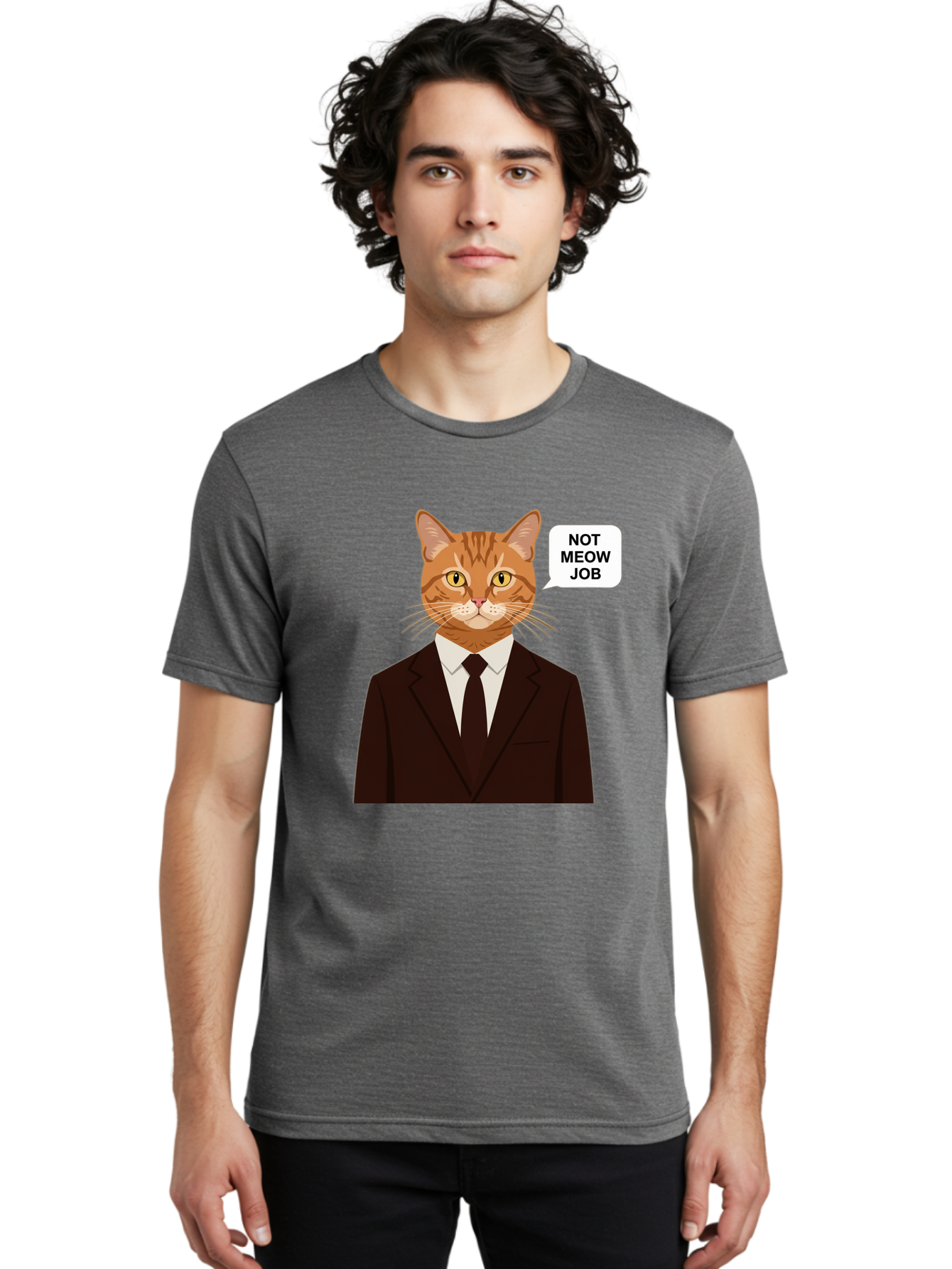 Not-Meow-Job-2 Men'S Graphic Tee, 100% Cotton, Comfortable Casual Summer Wear, Machine Washable, Vintage Camera, Old Camera, Antique Camera, Black Camera, Classic Photography, Photography Equipment, Nostalgic Device, Film Camera, Camera Art Bam987