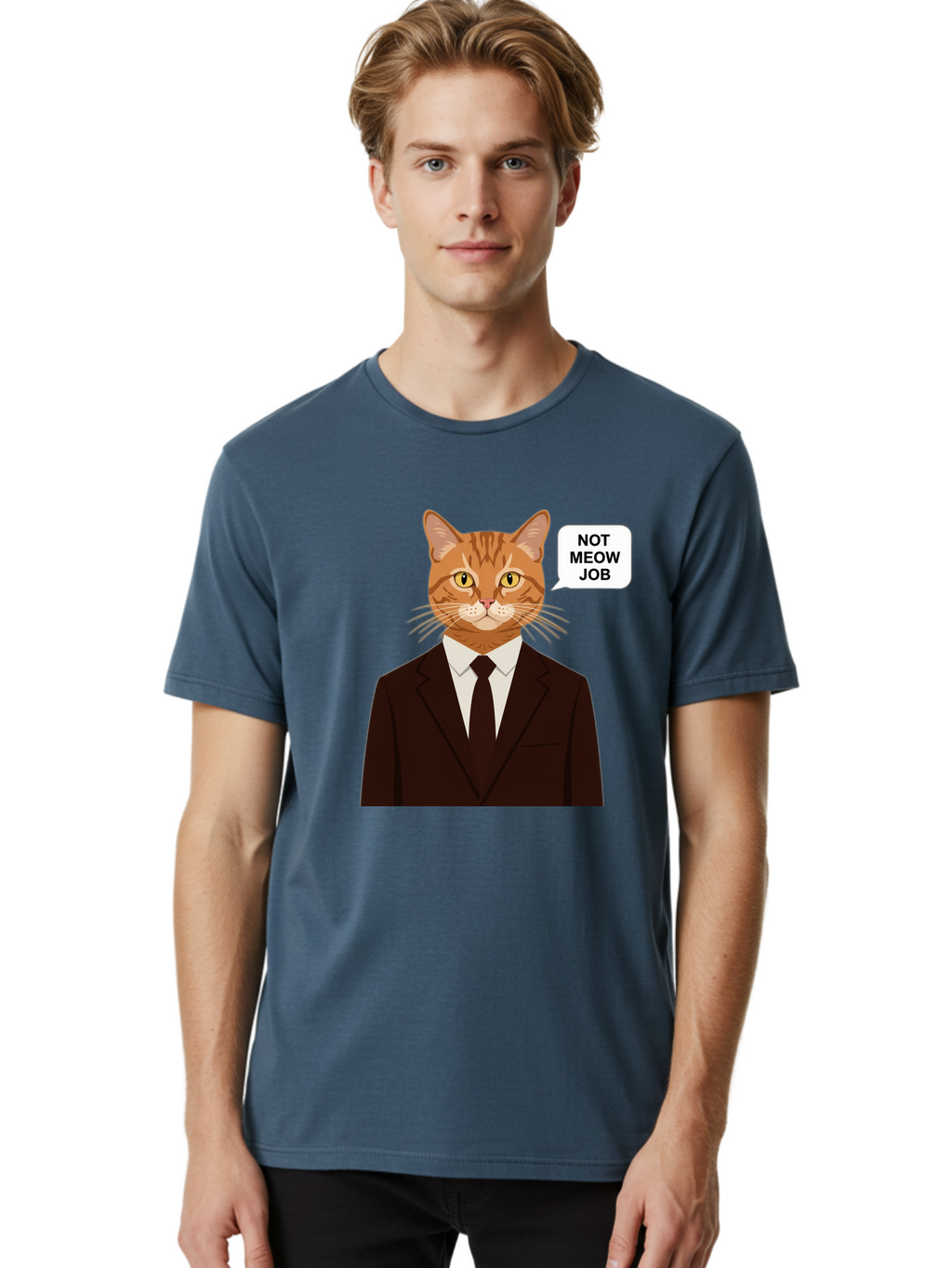 Not-Meow-Job-2 Men'S Graphic Tee, 100% Cotton, Comfortable Casual Summer Wear, Machine Washable, Vintage Camera, Old Camera, Antique Camera, Black Camera, Classic Photography, Photography Equipment, Nostalgic Device, Film Camera, Camera Art Bam987
