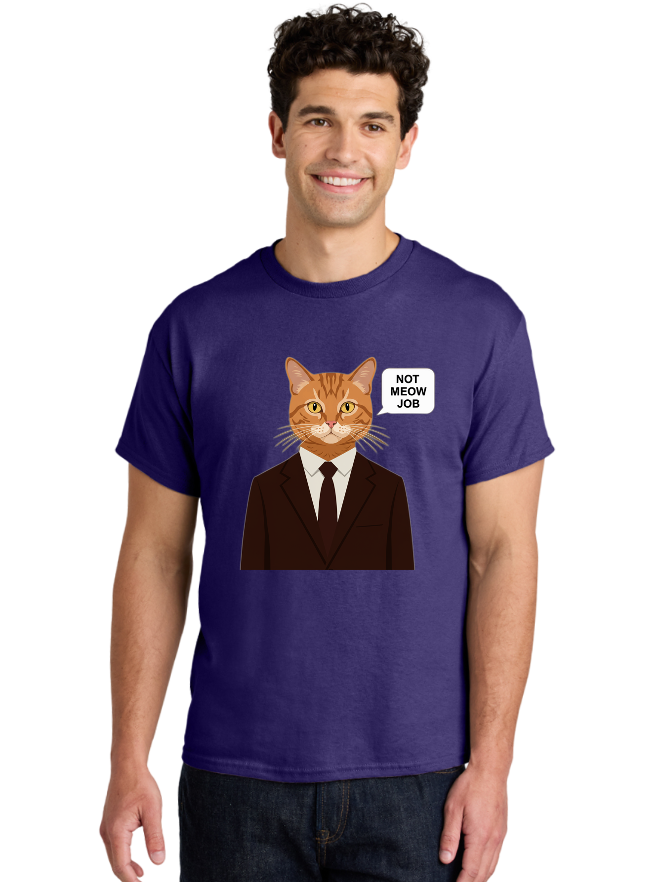 Not-Meow-Job-2 Men'S Graphic Tee, 100% Cotton, Comfortable Casual Summer Wear, Machine Washable, Vintage Camera, Old Camera, Antique Camera, Black Camera, Classic Photography, Photography Equipment, Nostalgic Device, Film Camera, Camera Art Bam987