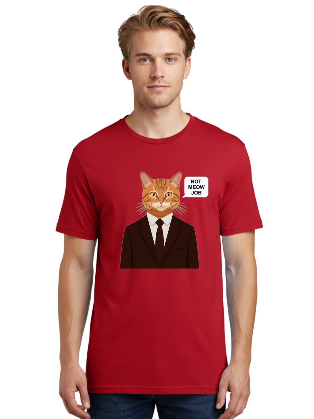 Not-Meow-Job-2 Men'S Graphic Tee, 100% Cotton, Comfortable Casual Summer Wear, Machine Washable, Vintage Camera, Old Camera, Antique Camera, Black Camera, Classic Photography, Photography Equipment, Nostalgic Device, Film Camera, Camera Art Bam987