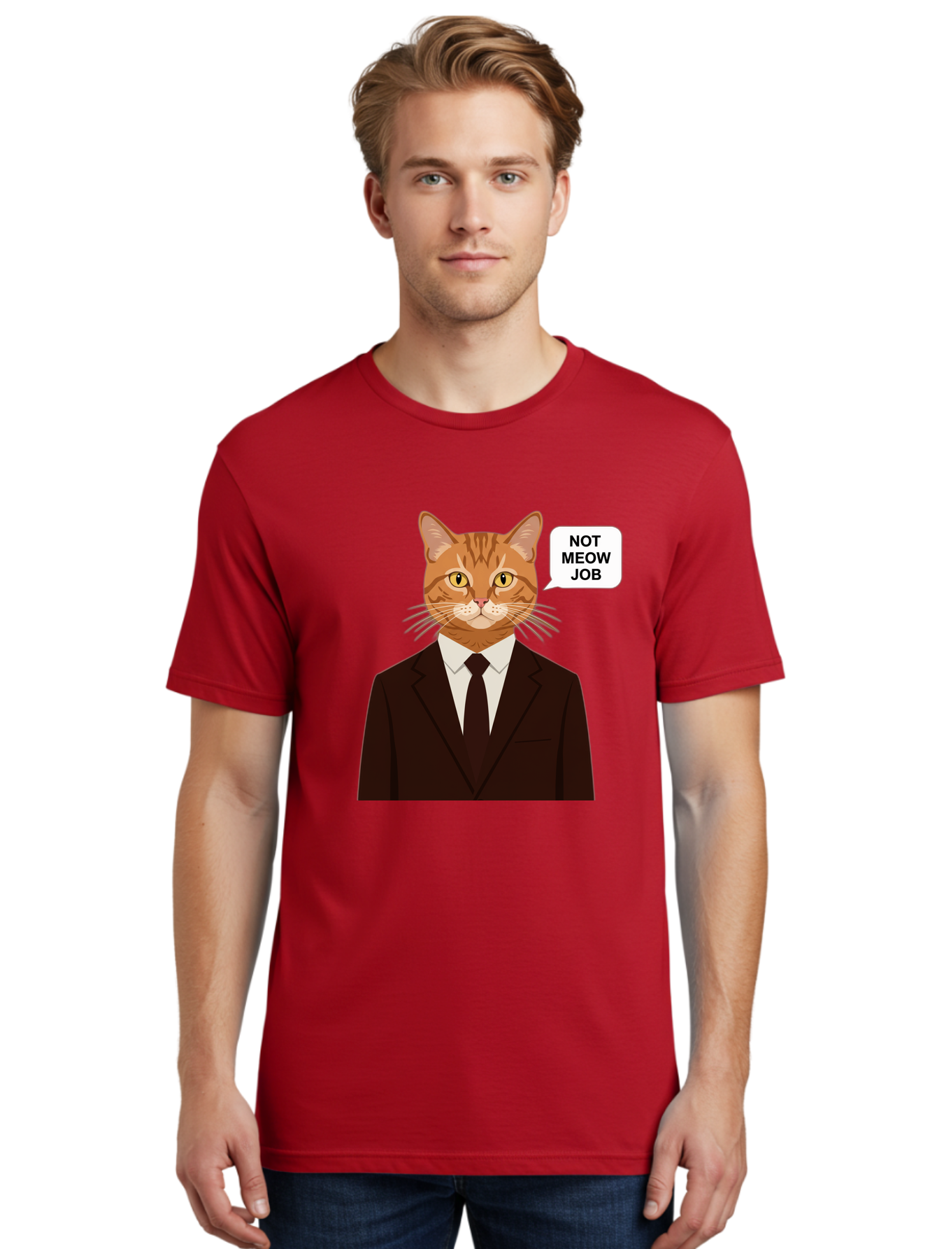 Not-Meow-Job-2 Men'S Graphic Tee, 100% Cotton, Comfortable Casual Summer Wear, Machine Washable, Vintage Camera, Old Camera, Antique Camera, Black Camera, Classic Photography, Photography Equipment, Nostalgic Device, Film Camera, Camera Art Bam987