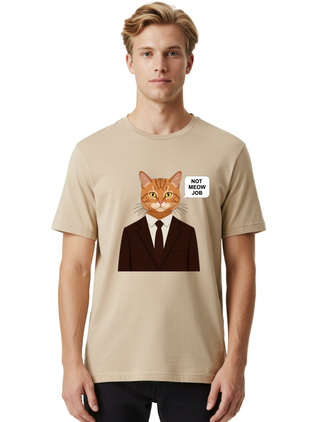 Not-Meow-Job-2 Men'S Graphic Tee, 100% Cotton, Comfortable Casual Summer Wear, Machine Washable, Vintage Camera, Old Camera, Antique Camera, Black Camera, Classic Photography, Photography Equipment, Nostalgic Device, Film Camera, Camera Art Bam987