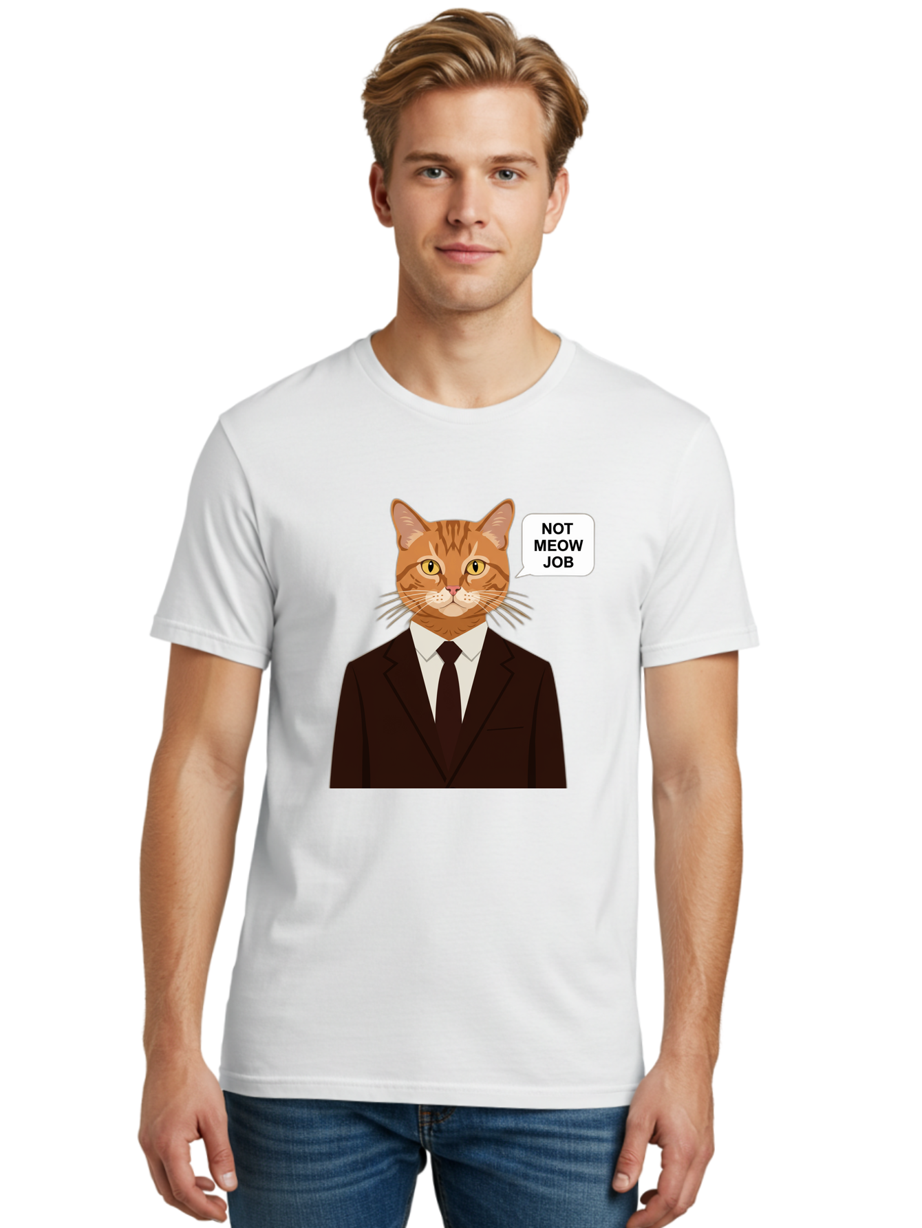 Not-Meow-Job-2 Men'S Graphic Tee, 100% Cotton, Comfortable Casual Summer Wear, Machine Washable, Vintage Camera, Old Camera, Antique Camera, Black Camera, Classic Photography, Photography Equipment, Nostalgic Device, Film Camera, Camera Art Bam987