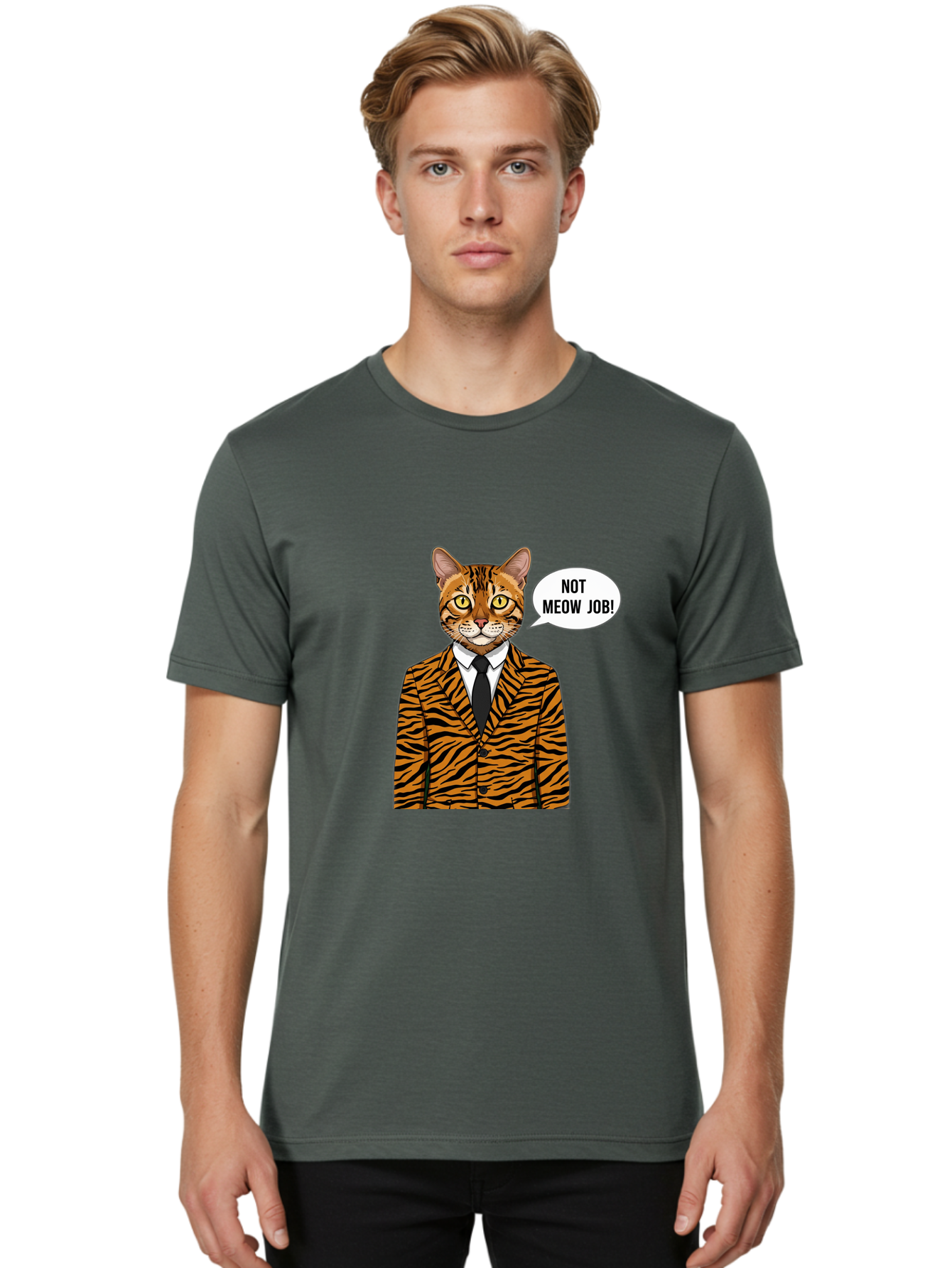 Not-Meow-Job-3 Men'S Graphic Tee, 100% Cotton, Comfortable Casual Summer Wear, Machine Washable, Vintage Camera, Old Camera, Antique Camera, Black Camera, Classic Photography, Photography Equipment, Nostalgic Device, Film Camera, Camera Art Bam988
