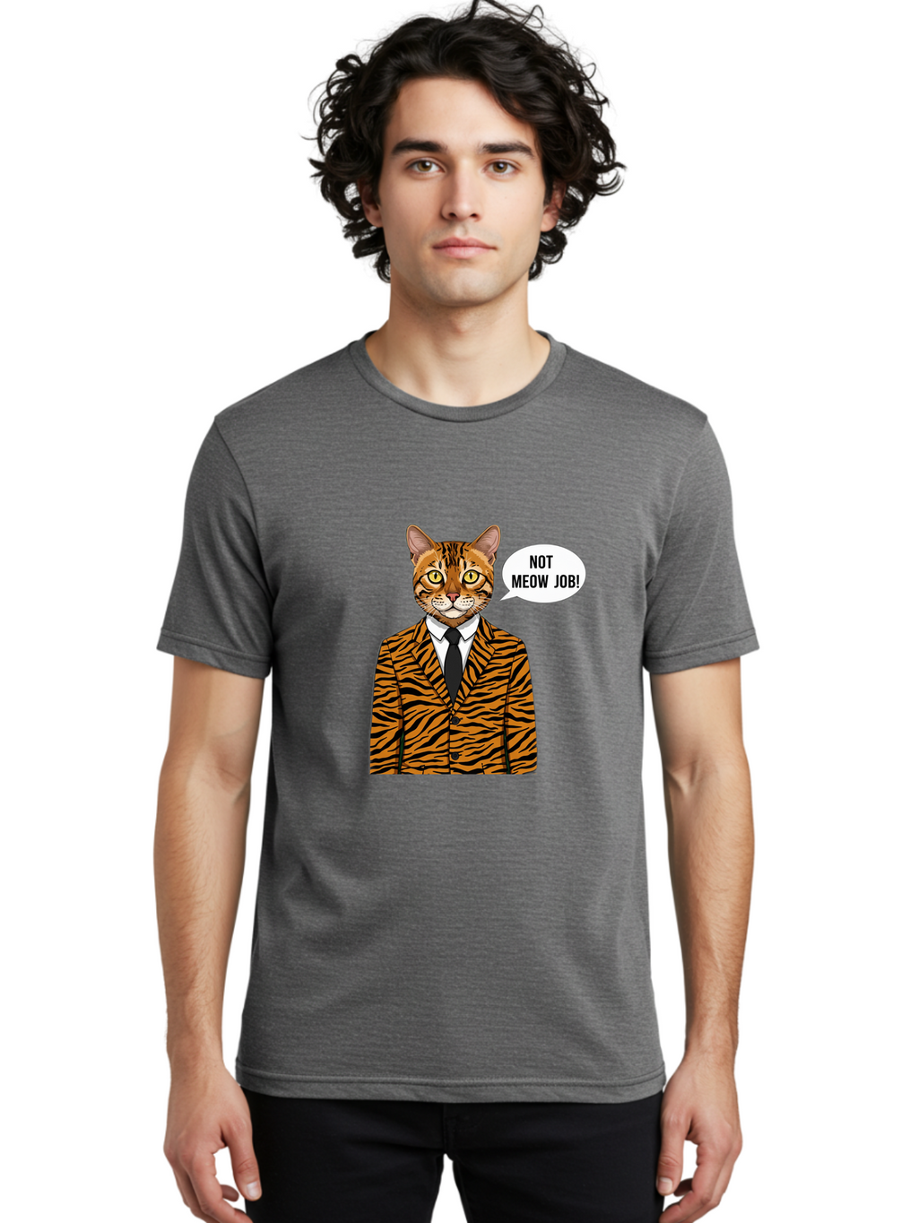 Not-Meow-Job-3 Men'S Graphic Tee, 100% Cotton, Comfortable Casual Summer Wear, Machine Washable, Vintage Camera, Old Camera, Antique Camera, Black Camera, Classic Photography, Photography Equipment, Nostalgic Device, Film Camera, Camera Art Bam988