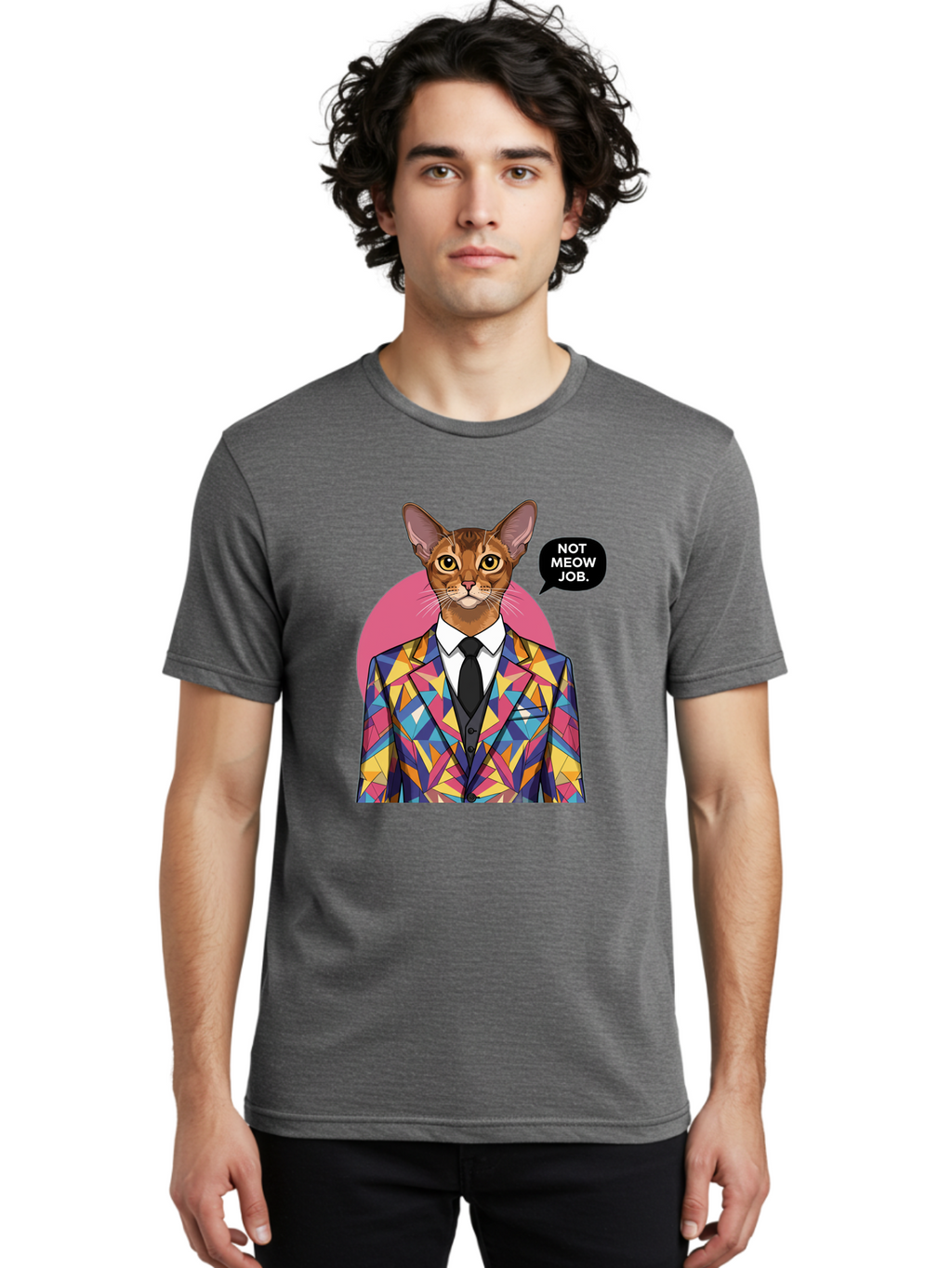 Not-Meow-Job-4 Men'S Graphic Tee, 100% Cotton, Comfortable Casual Summer Wear, Machine Washable, Vintage Camera, Old Camera, Antique Camera, Black Camera, Classic Photography, Photography Equipment, Nostalgic Device, Film Camera, Camera Art Bam989