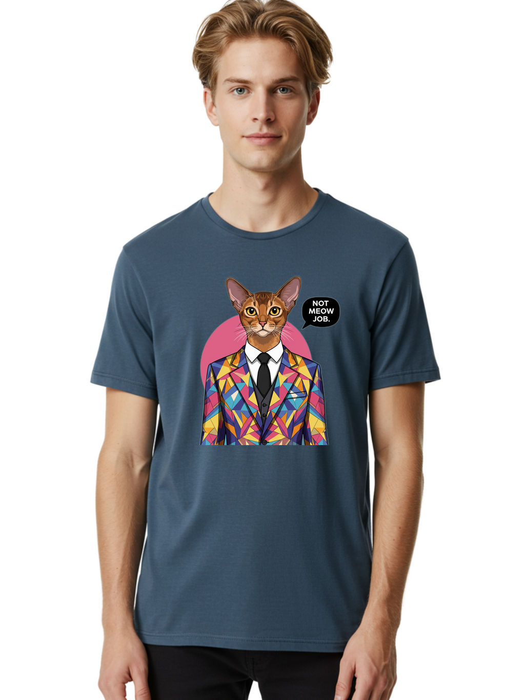 Not-Meow-Job-4 Men'S Graphic Tee, 100% Cotton, Comfortable Casual Summer Wear, Machine Washable, Vintage Camera, Old Camera, Antique Camera, Black Camera, Classic Photography, Photography Equipment, Nostalgic Device, Film Camera, Camera Art Bam989