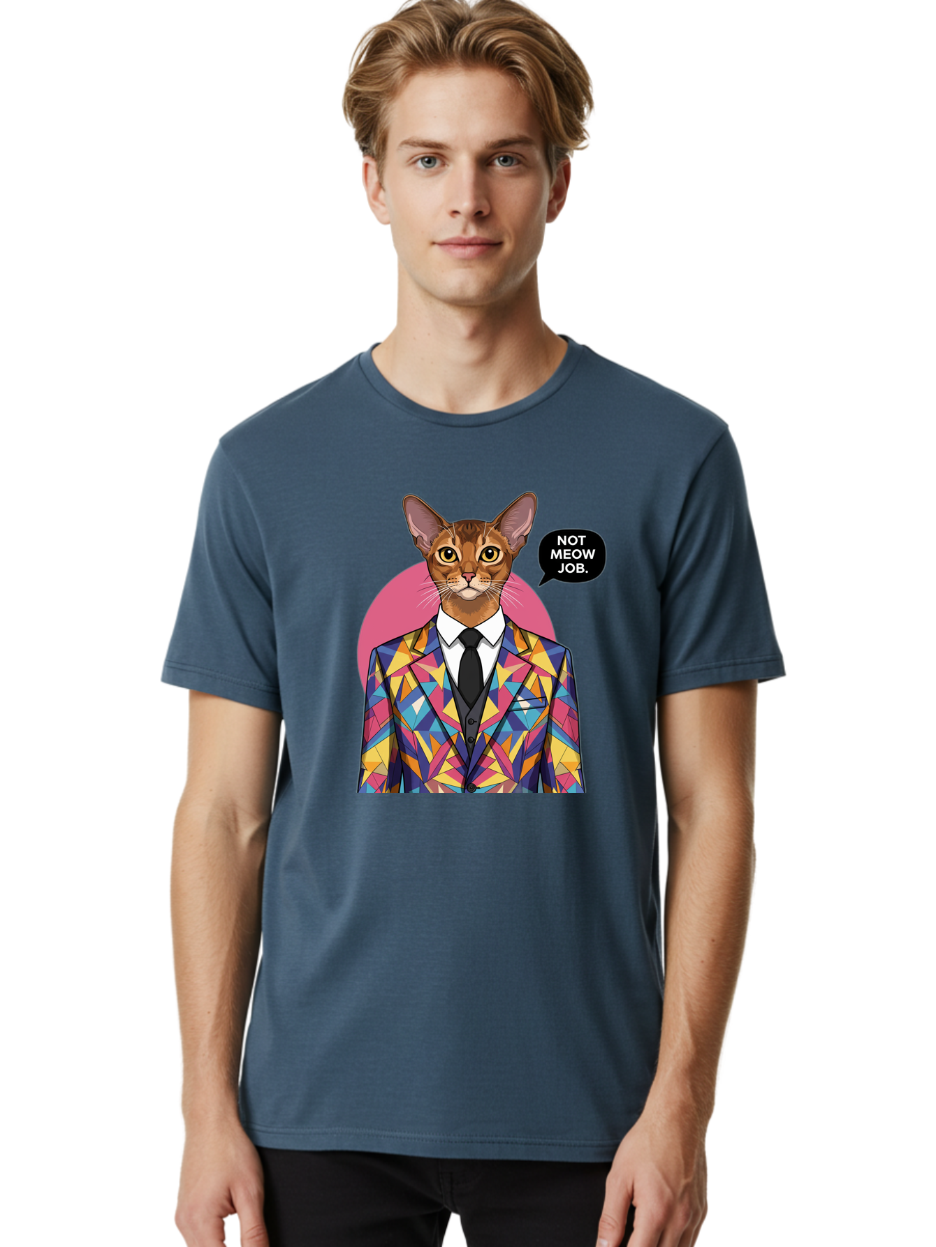 Not-Meow-Job-4 Men'S Graphic Tee, 100% Cotton, Comfortable Casual Summer Wear, Machine Washable, Vintage Camera, Old Camera, Antique Camera, Black Camera, Classic Photography, Photography Equipment, Nostalgic Device, Film Camera, Camera Art Bam989