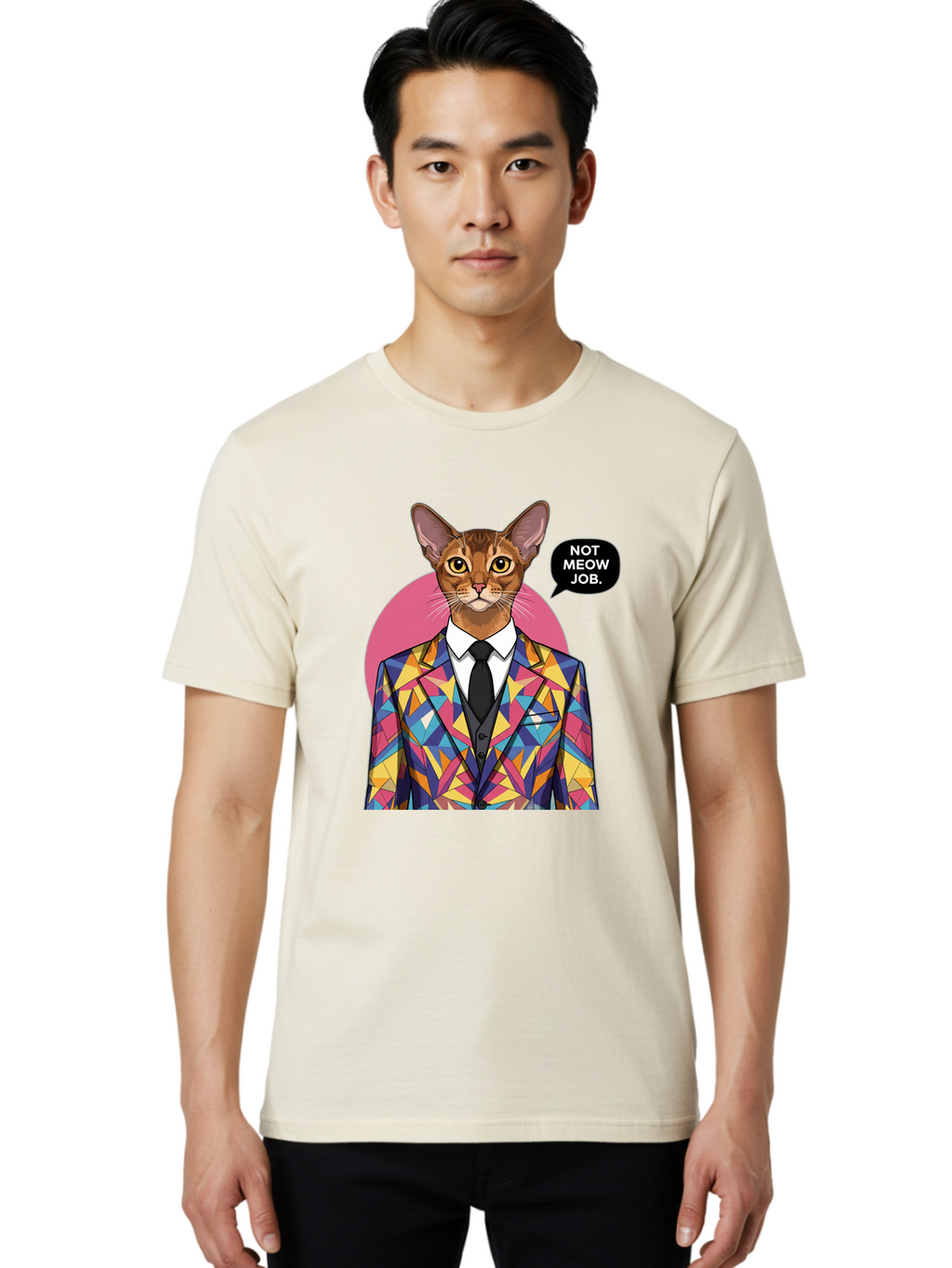 Not-Meow-Job-4 Men'S Graphic Tee, 100% Cotton, Comfortable Casual Summer Wear, Machine Washable, Vintage Camera, Old Camera, Antique Camera, Black Camera, Classic Photography, Photography Equipment, Nostalgic Device, Film Camera, Camera Art Bam989