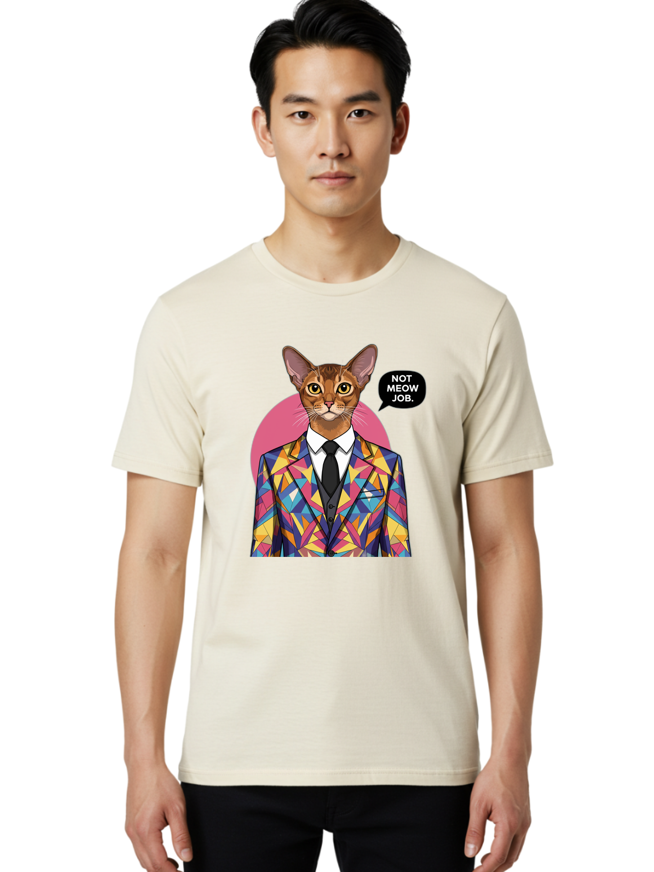 Not-Meow-Job-4 Men'S Graphic Tee, 100% Cotton, Comfortable Casual Summer Wear, Machine Washable, Vintage Camera, Old Camera, Antique Camera, Black Camera, Classic Photography, Photography Equipment, Nostalgic Device, Film Camera, Camera Art Bam989