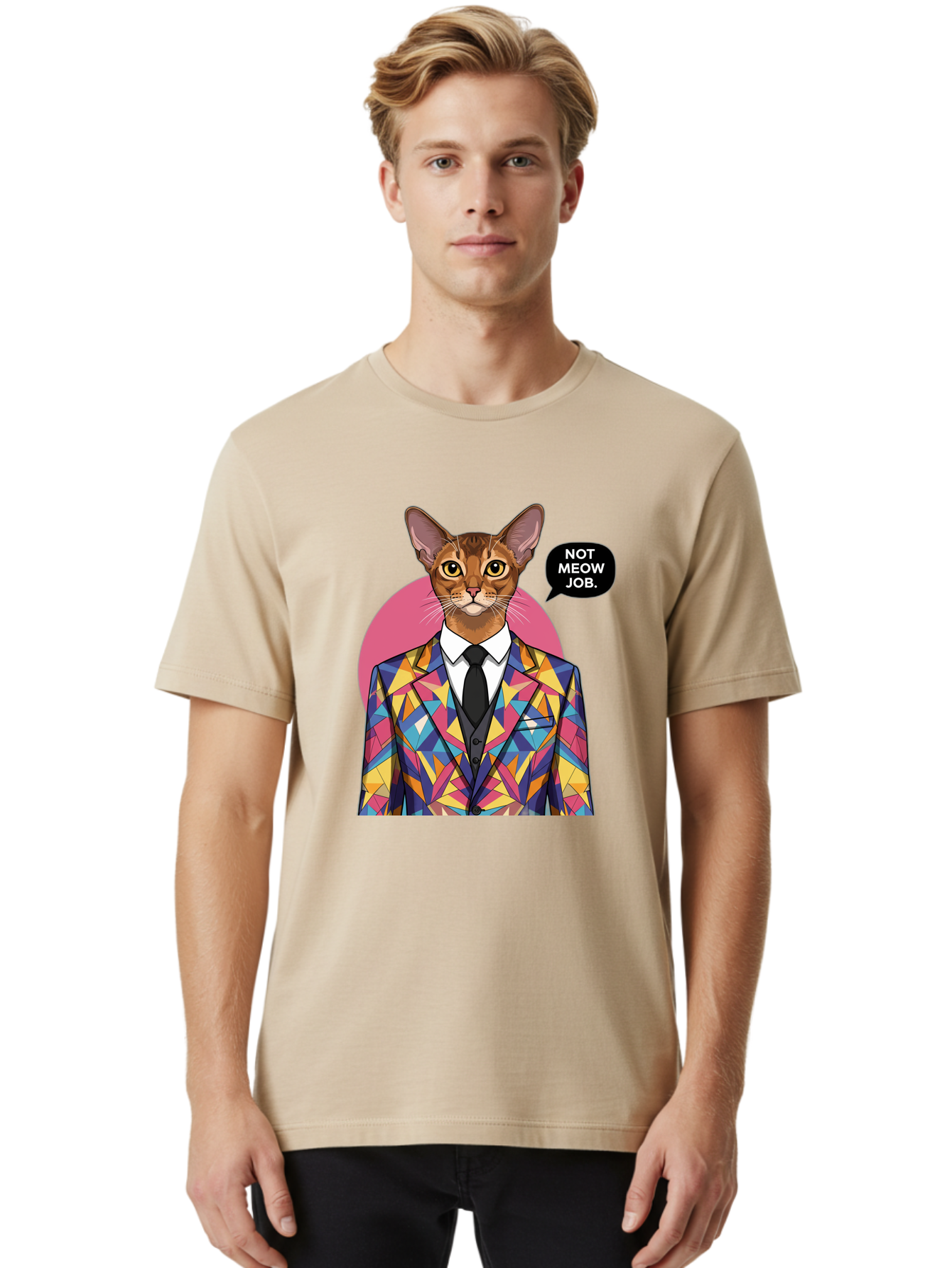 Not-Meow-Job-4 Men'S Graphic Tee, 100% Cotton, Comfortable Casual Summer Wear, Machine Washable, Vintage Camera, Old Camera, Antique Camera, Black Camera, Classic Photography, Photography Equipment, Nostalgic Device, Film Camera, Camera Art Bam989