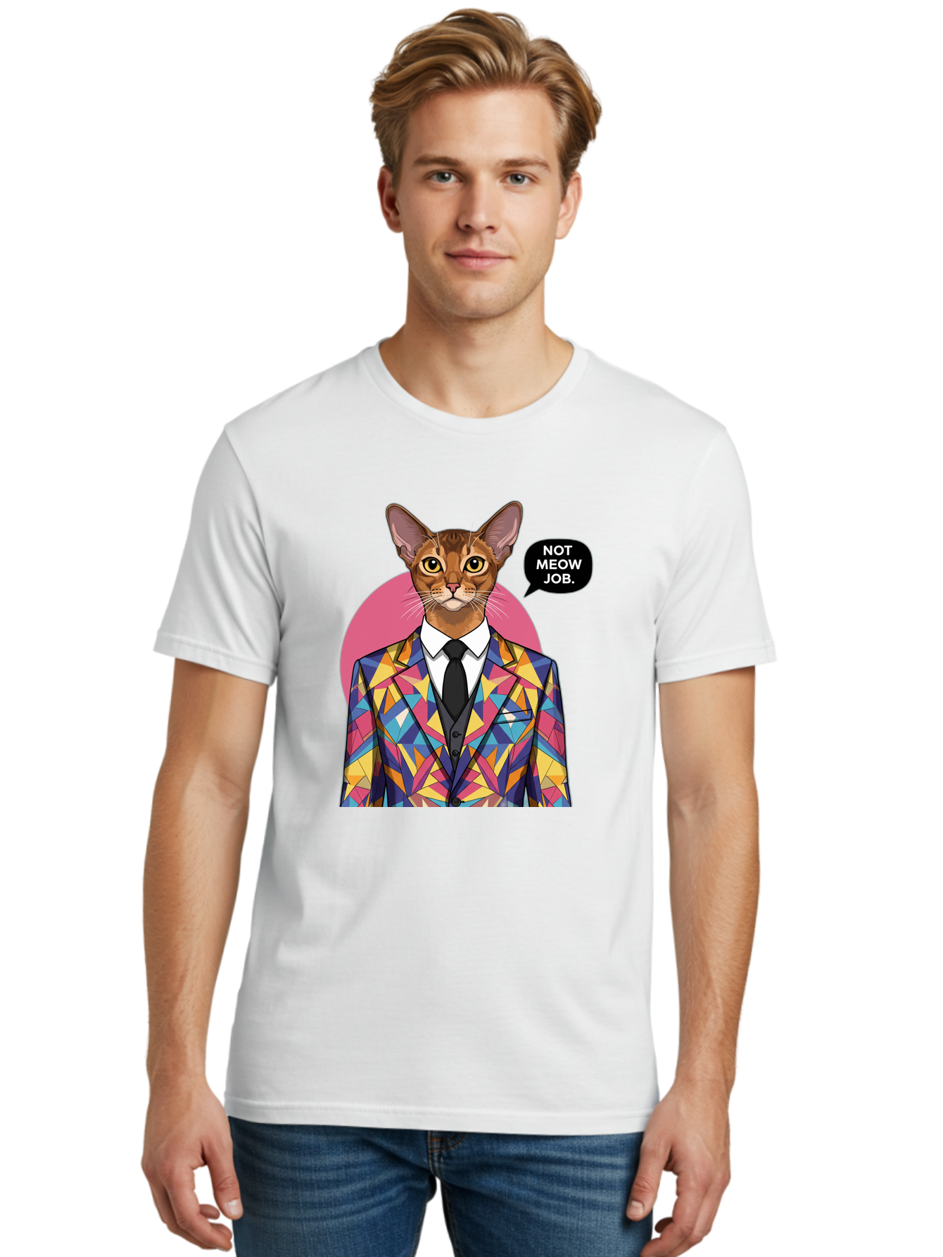 Not-Meow-Job-4 Men'S Graphic Tee, 100% Cotton, Comfortable Casual Summer Wear, Machine Washable, Vintage Camera, Old Camera, Antique Camera, Black Camera, Classic Photography, Photography Equipment, Nostalgic Device, Film Camera, Camera Art Bam989