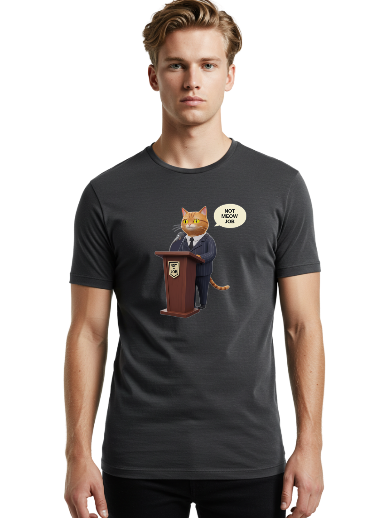 Not-Meow-Job Men'S Graphic Tee, 100% Cotton, Comfortable Casual Summer Wear, Machine Washable, Vintage Camera, Old Camera, Antique Camera, Black Camera, Classic Photography, Photography Equipment, Nostalgic Device, Film Camera, Camera Art Bam990