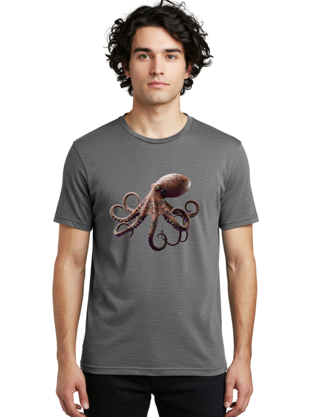 Octopus-1 Men'S Graphic Tee, 100% Cotton, Comfortable Casual Summer Wear, Machine Washable, Vintage Camera, Old Camera, Antique Camera, Black Camera, Classic Photography, Photography Equipment, Nostalgic Device, Film Camera, Camera Art Bam992