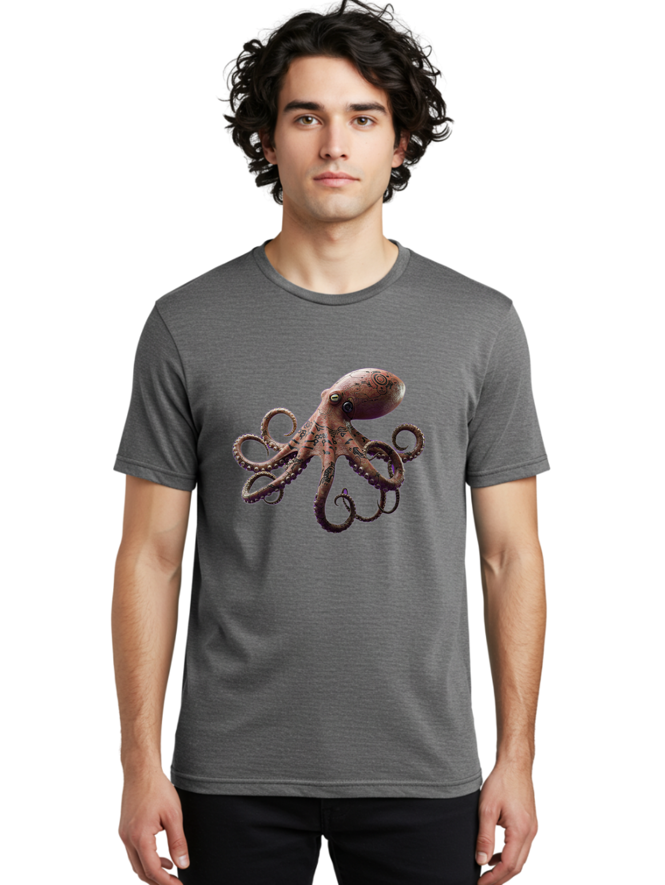 Octopus-1 Men'S Graphic Tee, 100% Cotton, Comfortable Casual Summer Wear, Machine Washable, Vintage Camera, Old Camera, Antique Camera, Black Camera, Classic Photography, Photography Equipment, Nostalgic Device, Film Camera, Camera Art Bam992