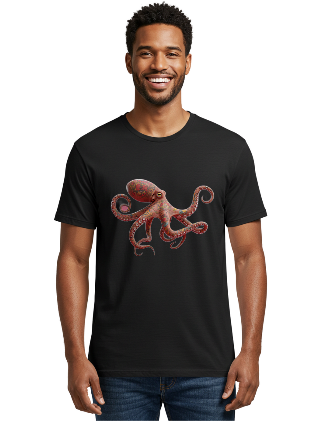 Octopus-2 Men'S Graphic Tee, 100% Cotton, Comfortable Casual Summer Wear, Machine Washable, Vintage Camera, Old Camera, Antique Camera, Black Camera, Classic Photography, Photography Equipment, Nostalgic Device, Film Camera, Camera Art Bam993