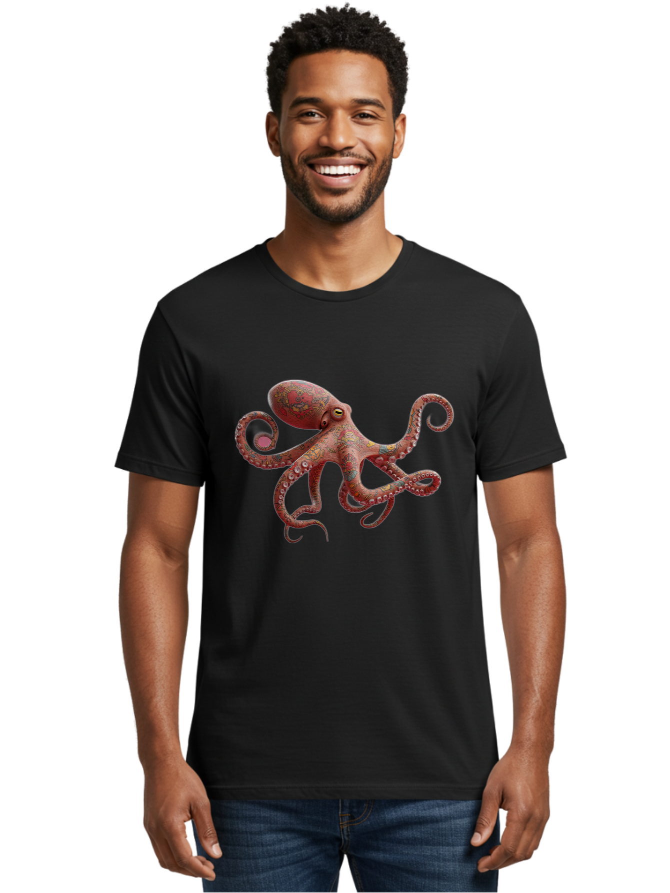 Octopus-2 Men'S Graphic Tee, 100% Cotton, Comfortable Casual Summer Wear, Machine Washable, Vintage Camera, Old Camera, Antique Camera, Black Camera, Classic Photography, Photography Equipment, Nostalgic Device, Film Camera, Camera Art Bam993