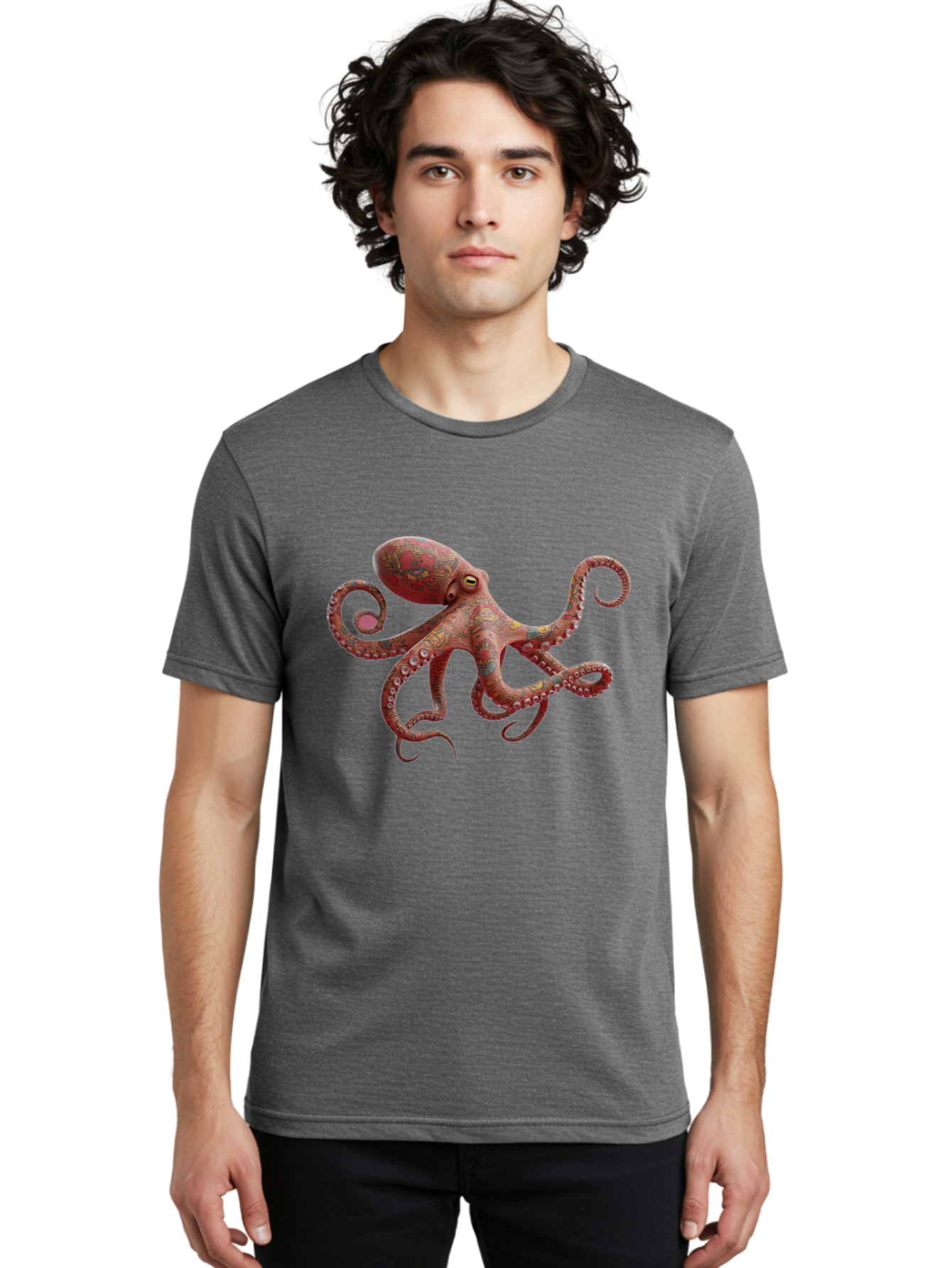 Octopus-2 Men'S Graphic Tee, 100% Cotton, Comfortable Casual Summer Wear, Machine Washable, Vintage Camera, Old Camera, Antique Camera, Black Camera, Classic Photography, Photography Equipment, Nostalgic Device, Film Camera, Camera Art Bam993