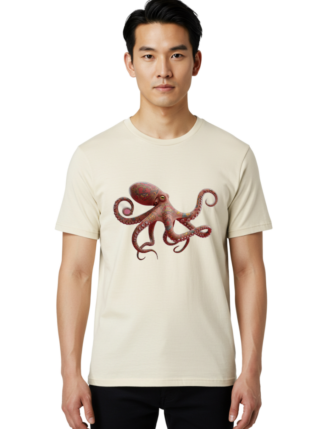 Octopus-2 Men'S Graphic Tee, 100% Cotton, Comfortable Casual Summer Wear, Machine Washable, Vintage Camera, Old Camera, Antique Camera, Black Camera, Classic Photography, Photography Equipment, Nostalgic Device, Film Camera, Camera Art Bam993