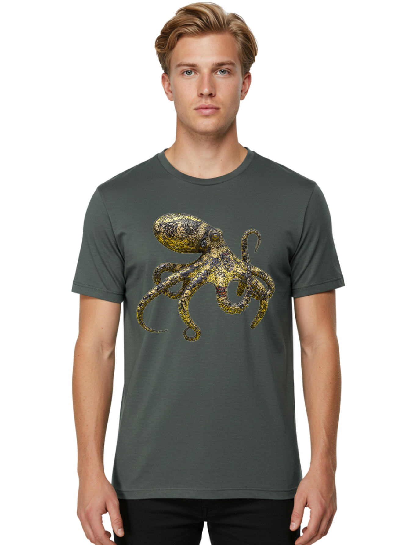 Octopus-3 Men'S Graphic Tee, 100% Cotton, Comfortable Casual Summer Wear, Machine Washable, Vintage Camera, Old Camera, Antique Camera, Black Camera, Classic Photography, Photography Equipment, Nostalgic Device, Film Camera, Camera Art Bam994