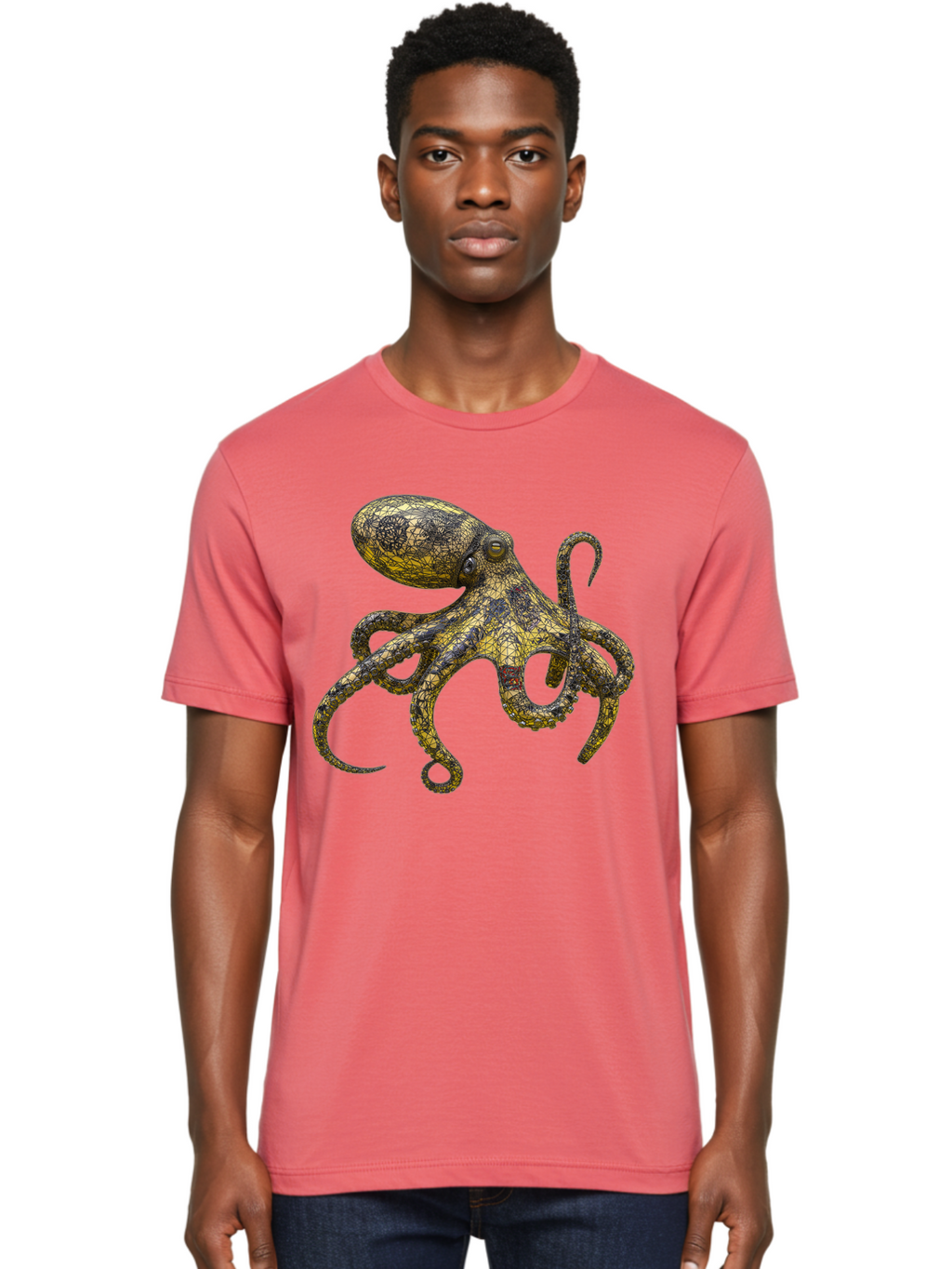Octopus-3 Men'S Graphic Tee, 100% Cotton, Comfortable Casual Summer Wear, Machine Washable, Vintage Camera, Old Camera, Antique Camera, Black Camera, Classic Photography, Photography Equipment, Nostalgic Device, Film Camera, Camera Art Bam994