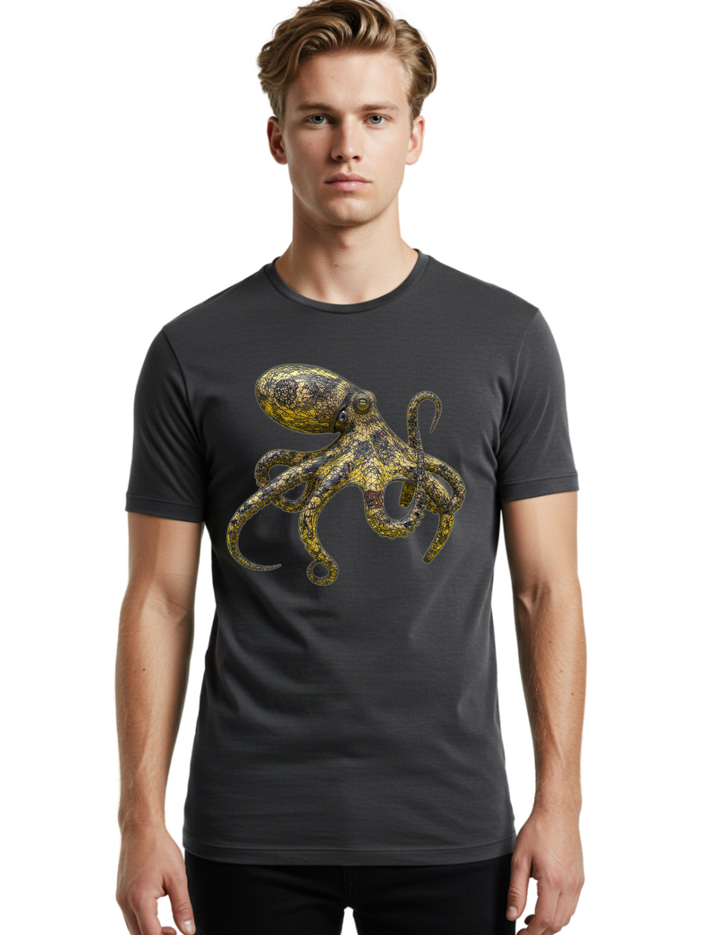 Octopus-3 Men'S Graphic Tee, 100% Cotton, Comfortable Casual Summer Wear, Machine Washable, Vintage Camera, Old Camera, Antique Camera, Black Camera, Classic Photography, Photography Equipment, Nostalgic Device, Film Camera, Camera Art Bam994