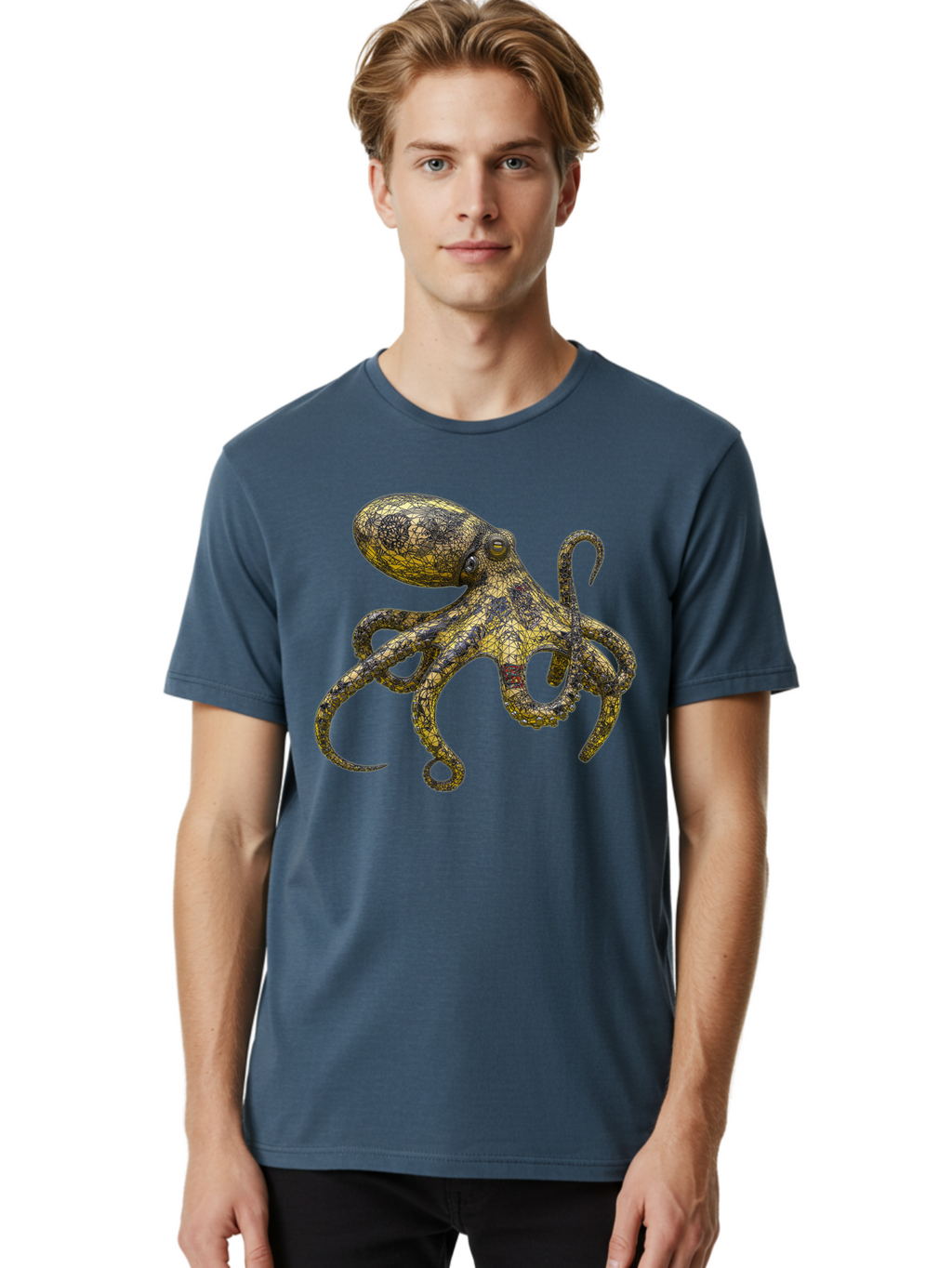 Octopus-3 Men'S Graphic Tee, 100% Cotton, Comfortable Casual Summer Wear, Machine Washable, Vintage Camera, Old Camera, Antique Camera, Black Camera, Classic Photography, Photography Equipment, Nostalgic Device, Film Camera, Camera Art Bam994