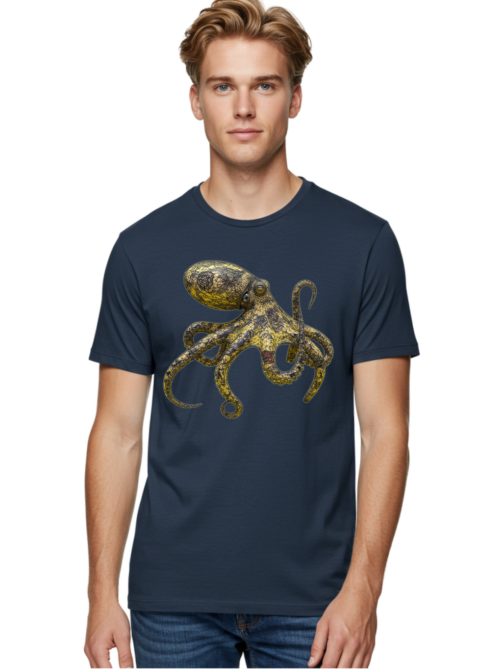 Octopus-3 Men'S Graphic Tee, 100% Cotton, Comfortable Casual Summer Wear, Machine Washable, Vintage Camera, Old Camera, Antique Camera, Black Camera, Classic Photography, Photography Equipment, Nostalgic Device, Film Camera, Camera Art Bam994