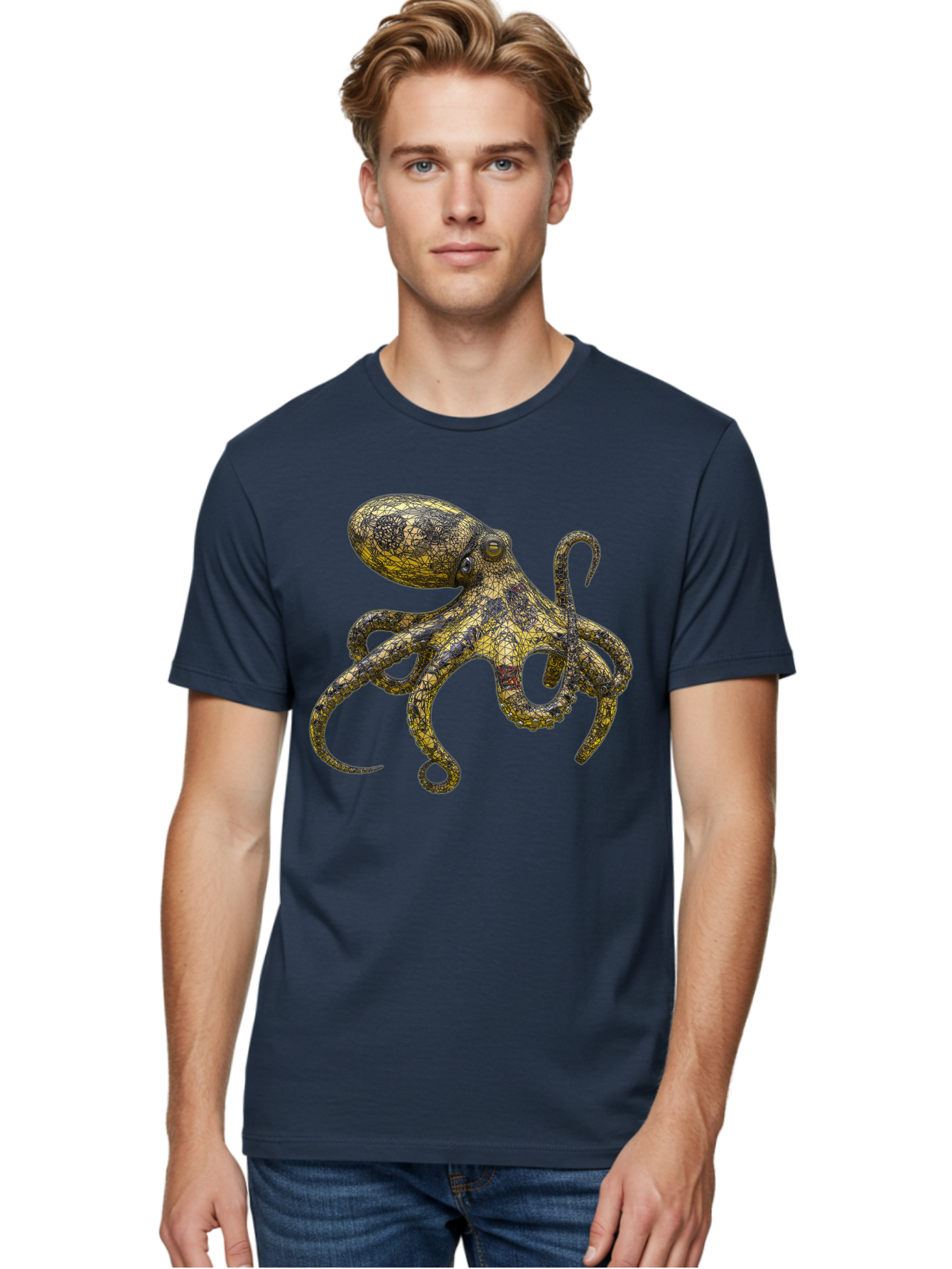 Octopus-3 Men'S Graphic Tee, 100% Cotton, Comfortable Casual Summer Wear, Machine Washable, Vintage Camera, Old Camera, Antique Camera, Black Camera, Classic Photography, Photography Equipment, Nostalgic Device, Film Camera, Camera Art Bam994