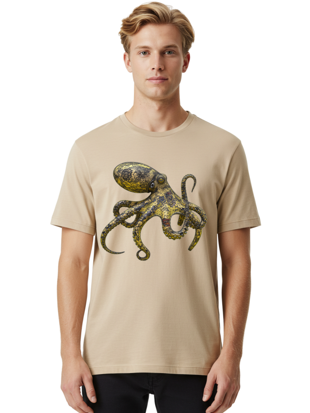 Octopus-3 Men'S Graphic Tee, 100% Cotton, Comfortable Casual Summer Wear, Machine Washable, Vintage Camera, Old Camera, Antique Camera, Black Camera, Classic Photography, Photography Equipment, Nostalgic Device, Film Camera, Camera Art Bam994