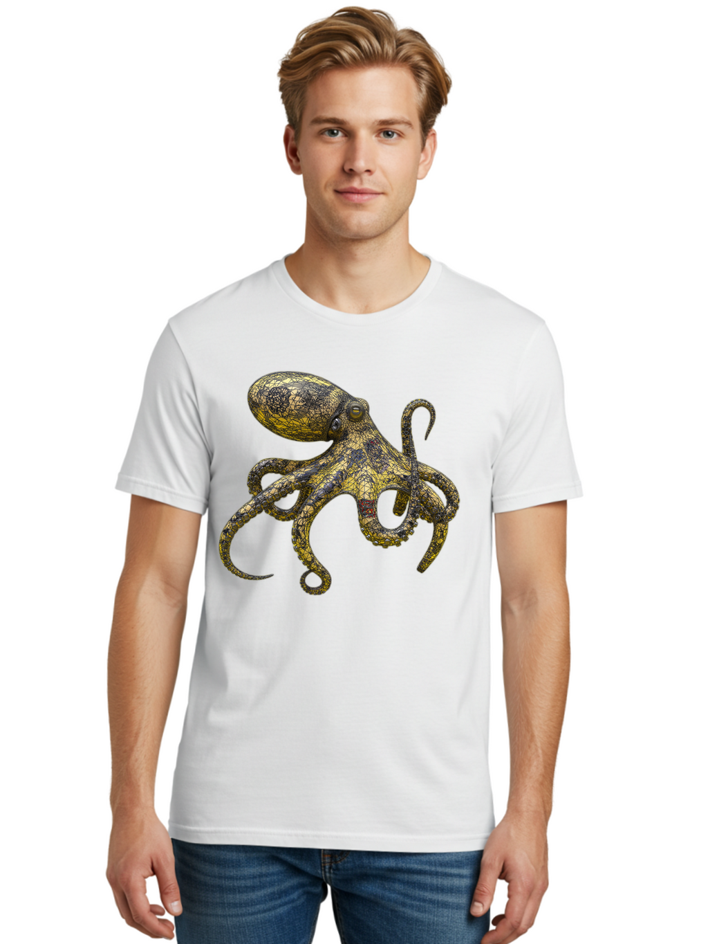 Octopus-3 Men'S Graphic Tee, 100% Cotton, Comfortable Casual Summer Wear, Machine Washable, Vintage Camera, Old Camera, Antique Camera, Black Camera, Classic Photography, Photography Equipment, Nostalgic Device, Film Camera, Camera Art Bam994